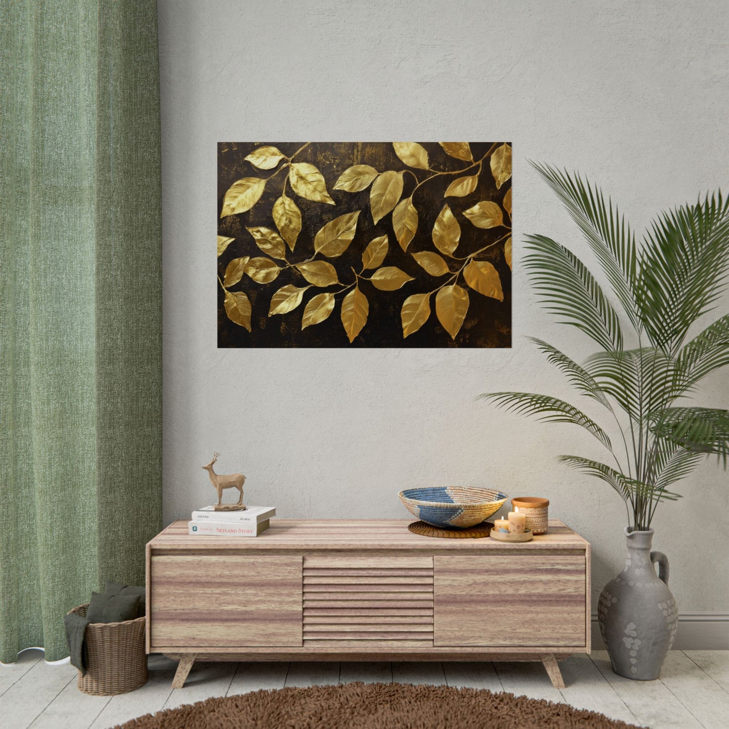 Gold Leaf Golden Leaves - Premium Art Print