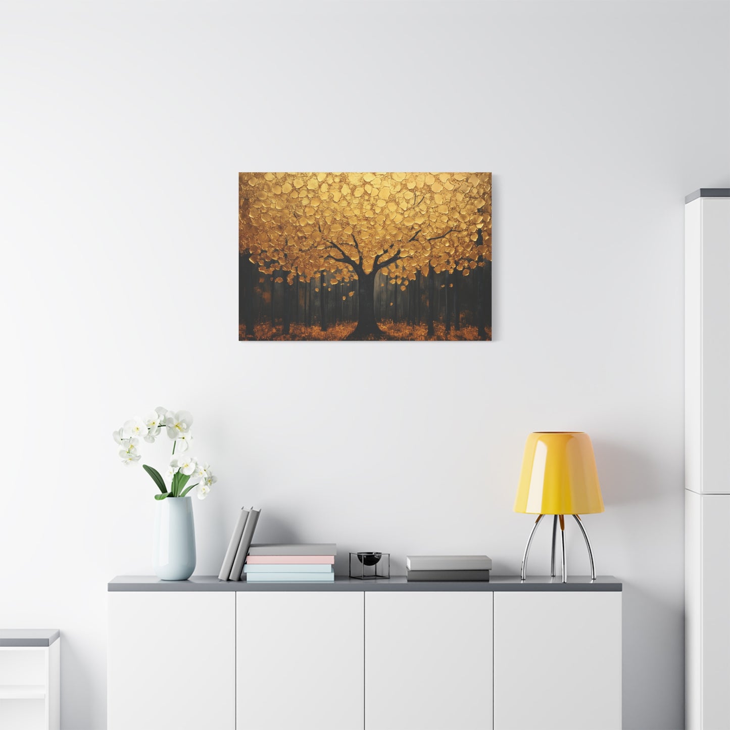 Gold Leaf Golden Forest Tree- Canvas
