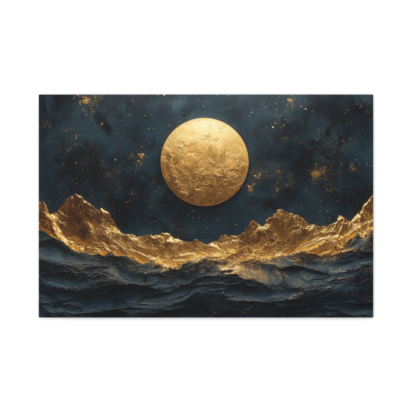 Gold Leaf Gold Moon Landscape - Canvas