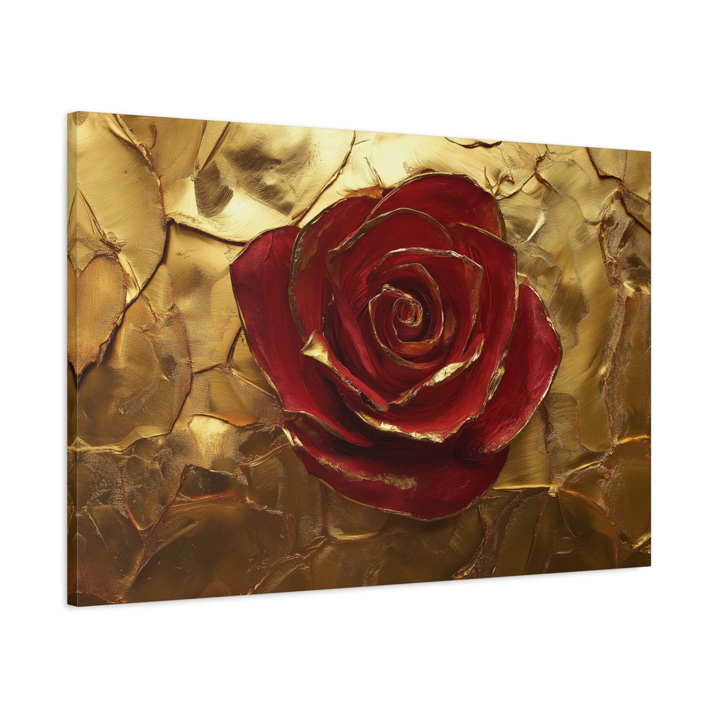 Gold Leaf Elegant Rose - Canvas