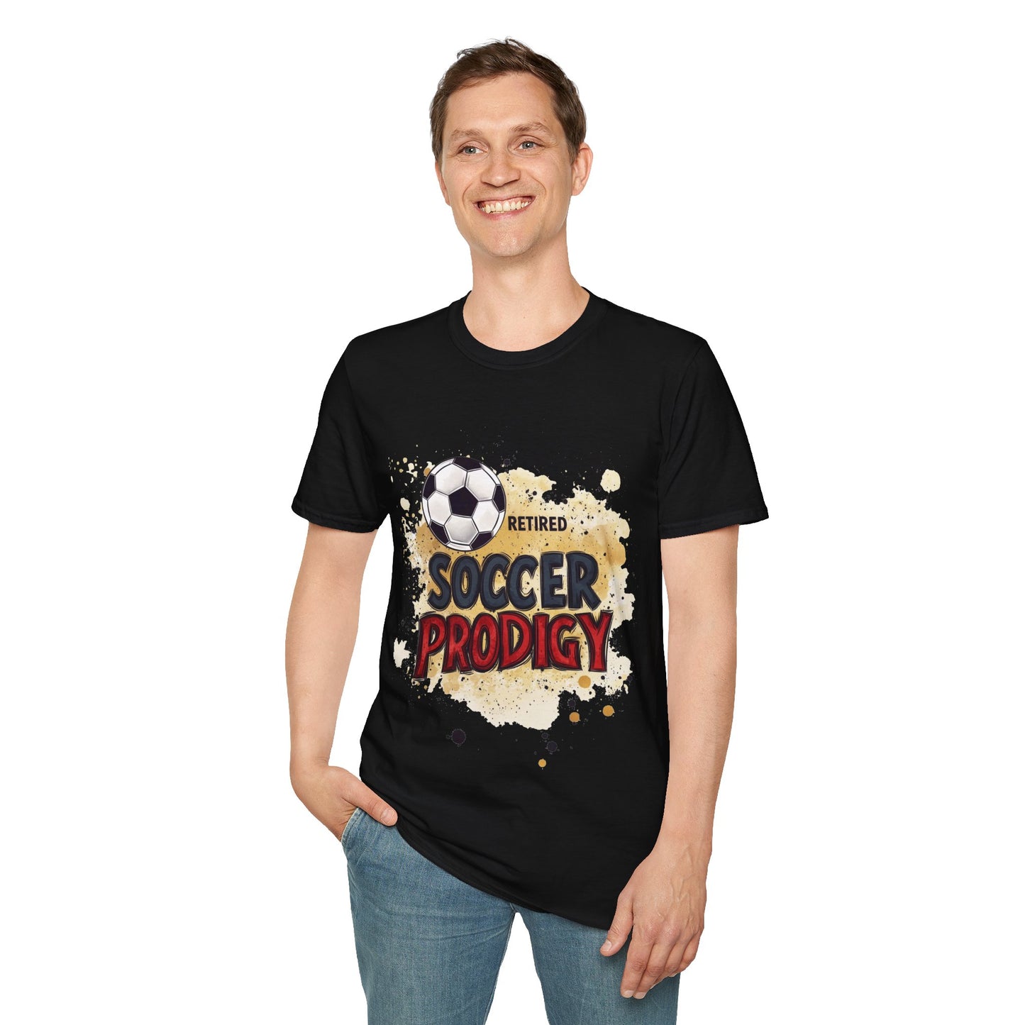 Retired Soccer Prodigy, Unisex Softstyle T-Shirt
