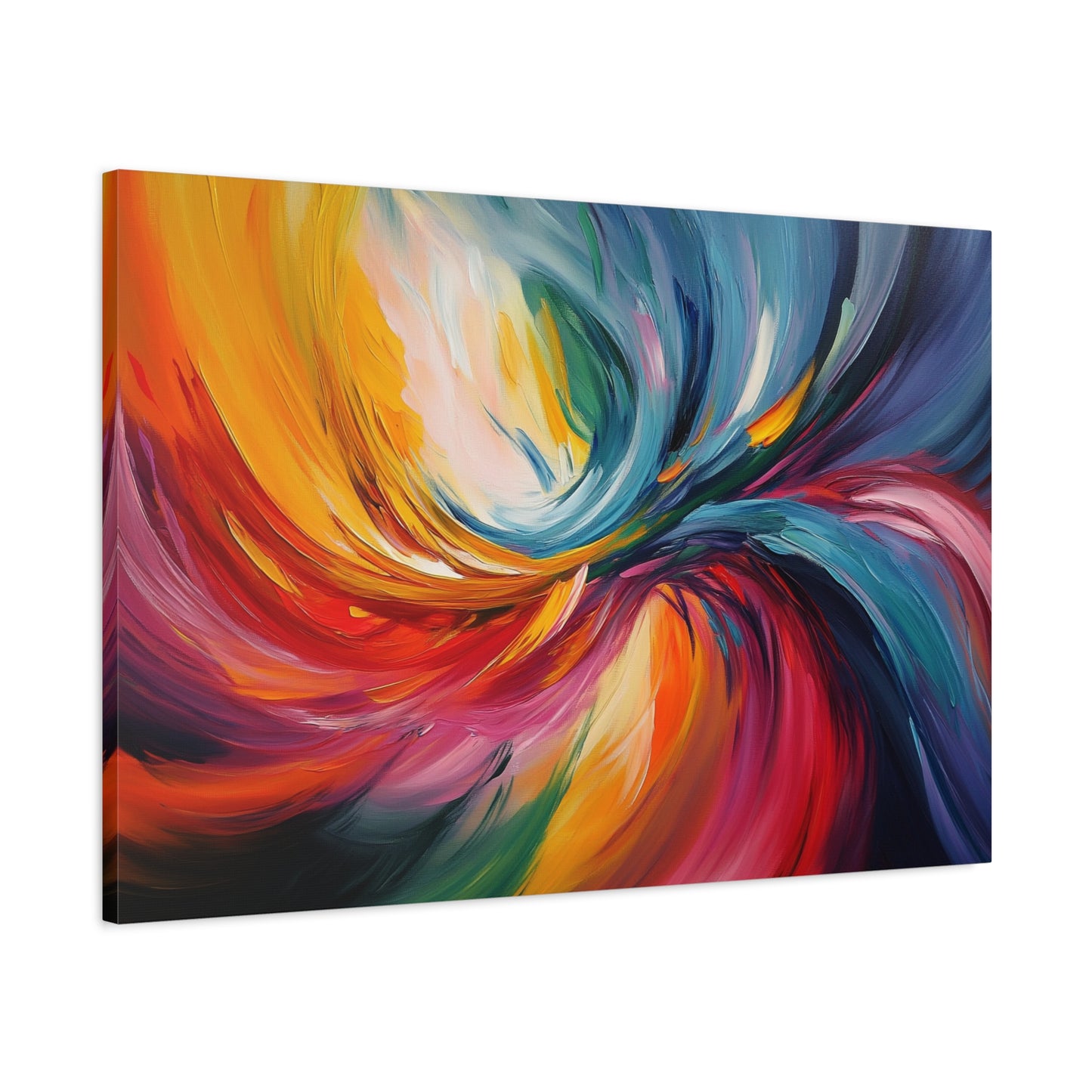 Abstract Colorful Paint Swirls - Canvas