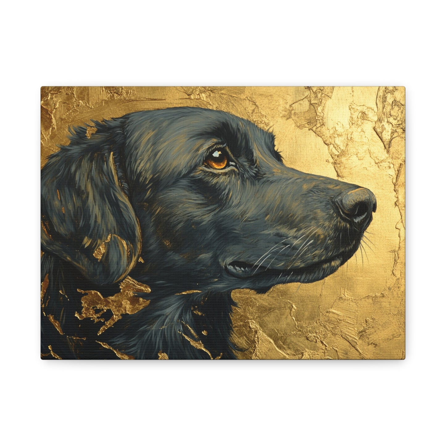 Gold Leaf Black Labrador - Canvas