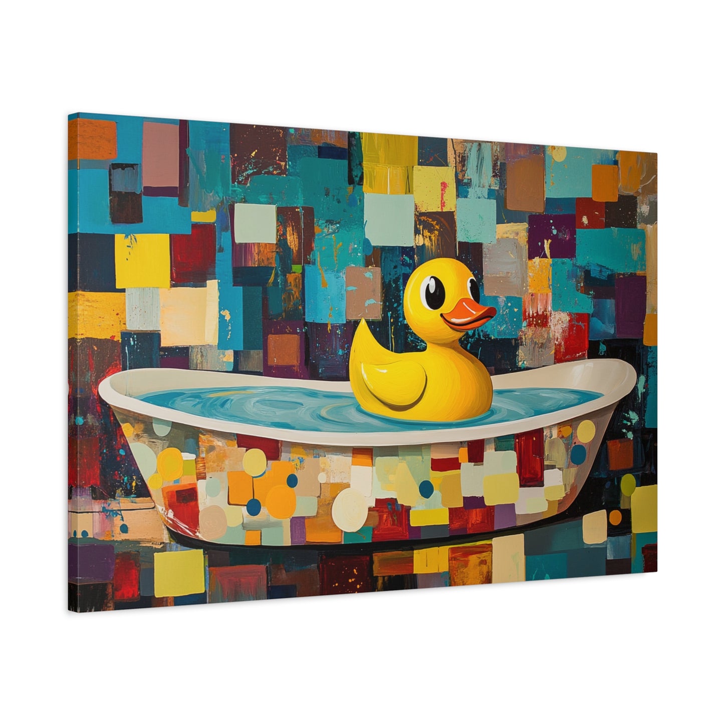 Yellow Rubber Ducky Bathtub Art - Canvas