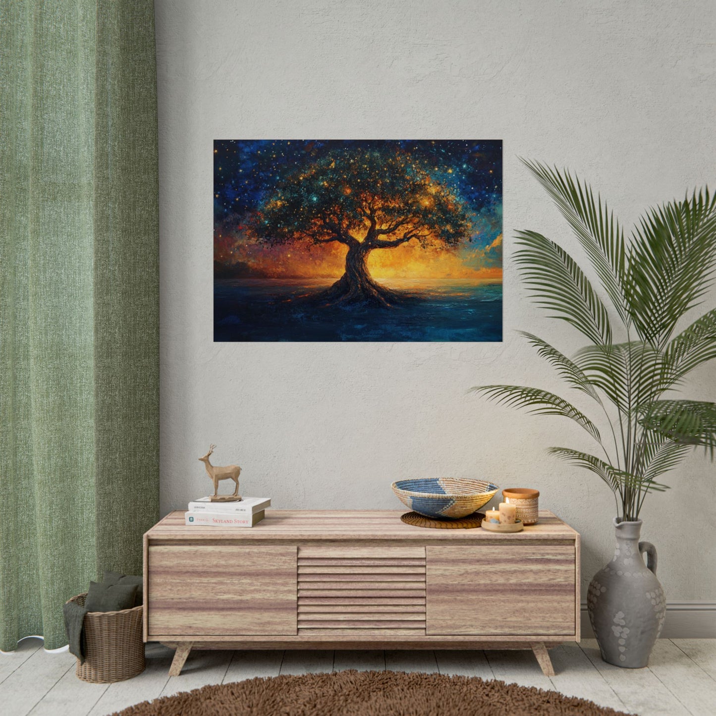 Colorful Star Tree - Premium Art Print