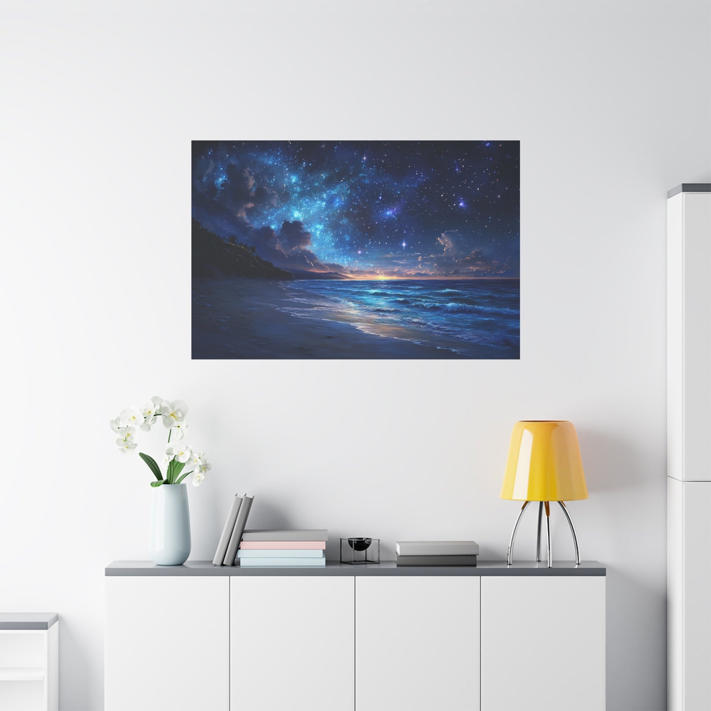 Ethereal Nighttime Oceanic Sky - Canvas