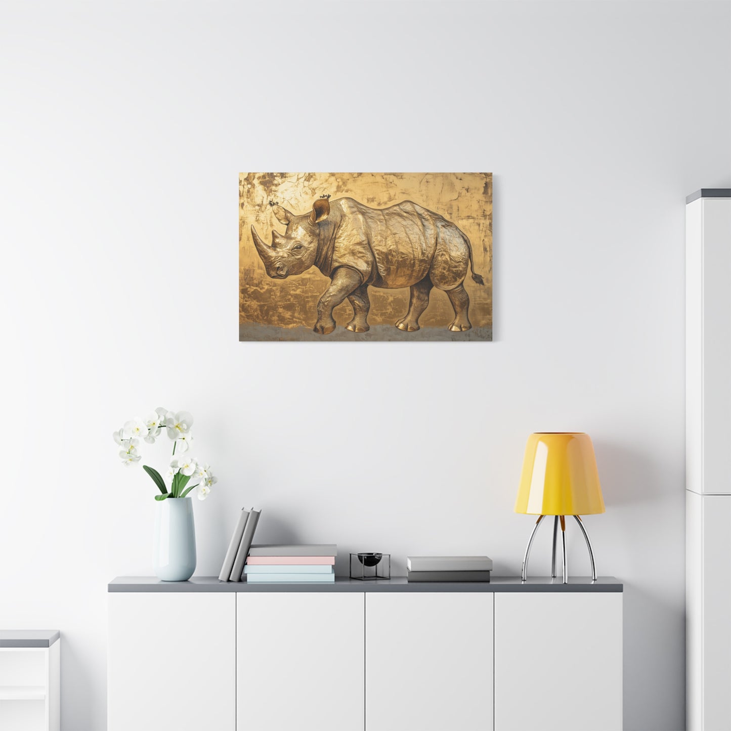 Gold Leaf Rhino - Canvas