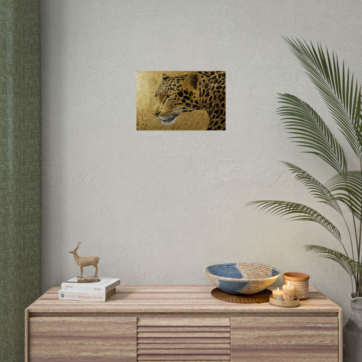 Gold Leaf Leopard Art - Premium Art Print