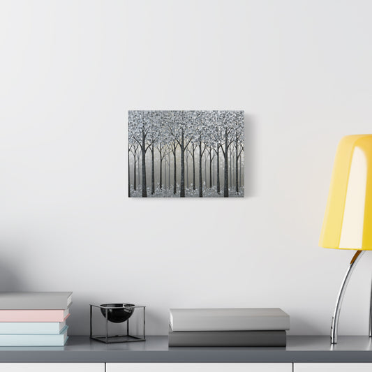 Silver Winter Forest Art - Canvas