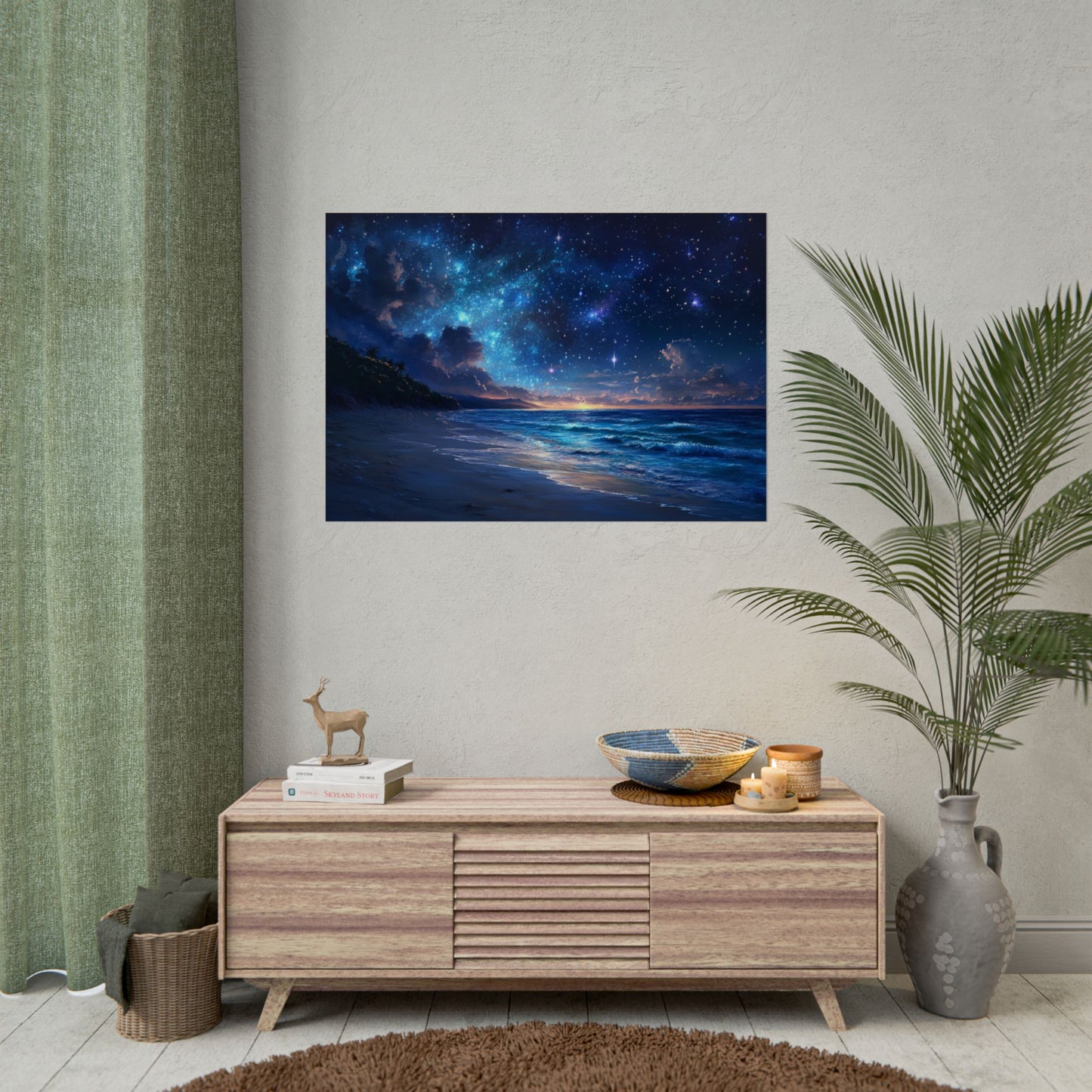 Ethereal Nighttime Oceanic Sky - Premium Art Print
