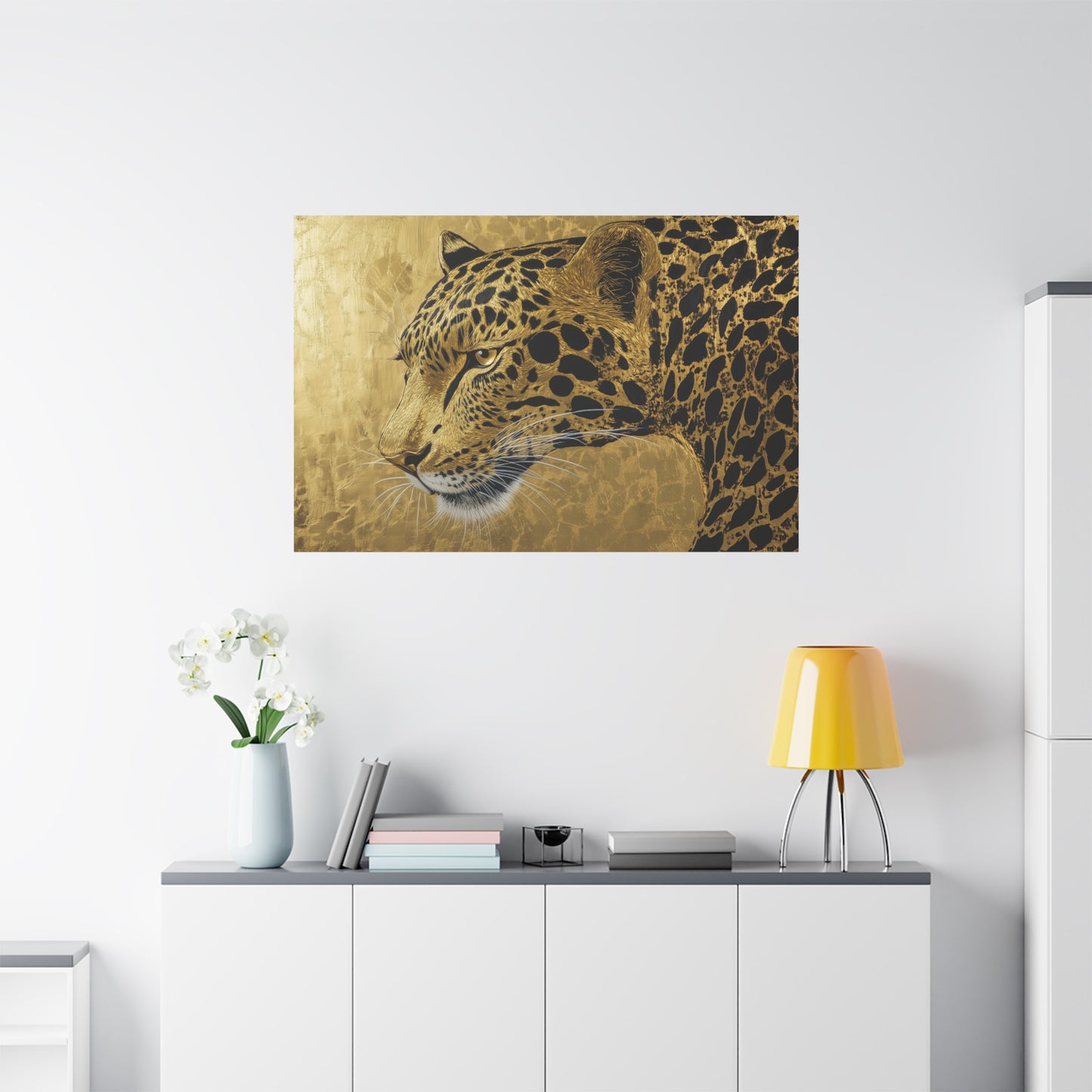 Gold Leaf Leopard Art - Canvas