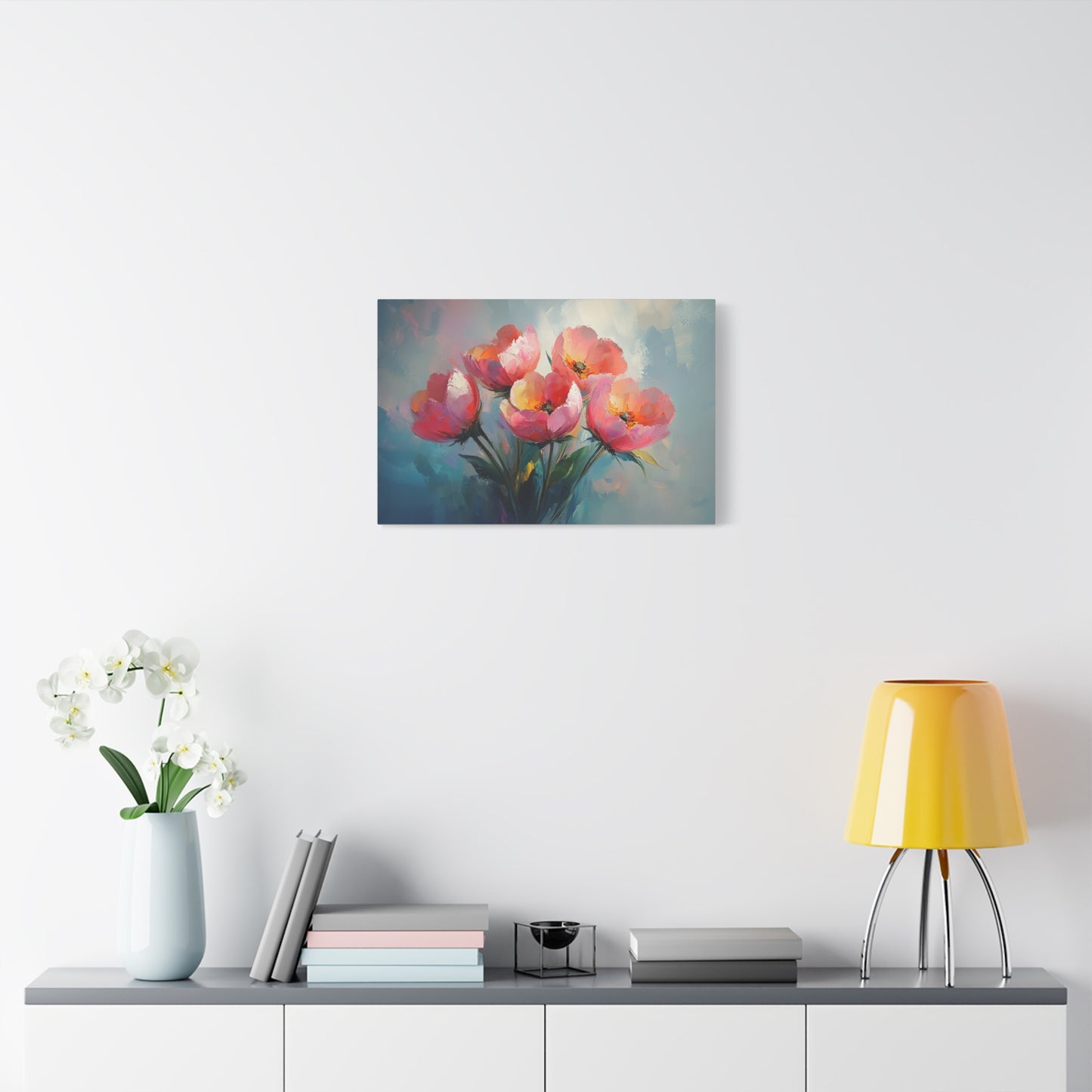 Pink Abstract Flowers - Canvas