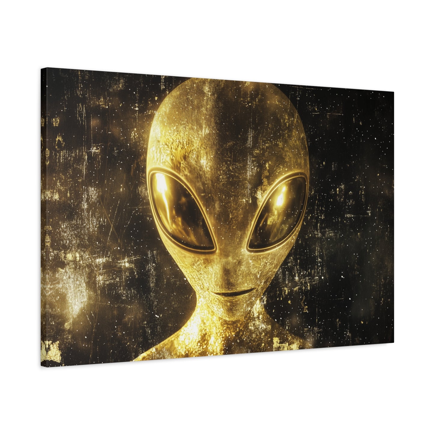 Gold Leaf Extraterrestrial Alien Art - Canvas