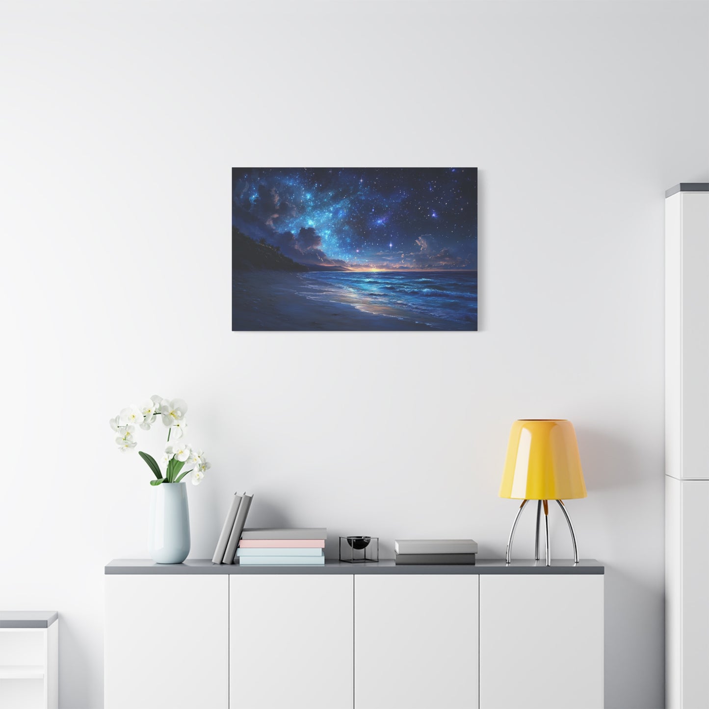 Ethereal Nighttime Oceanic Sky - Canvas