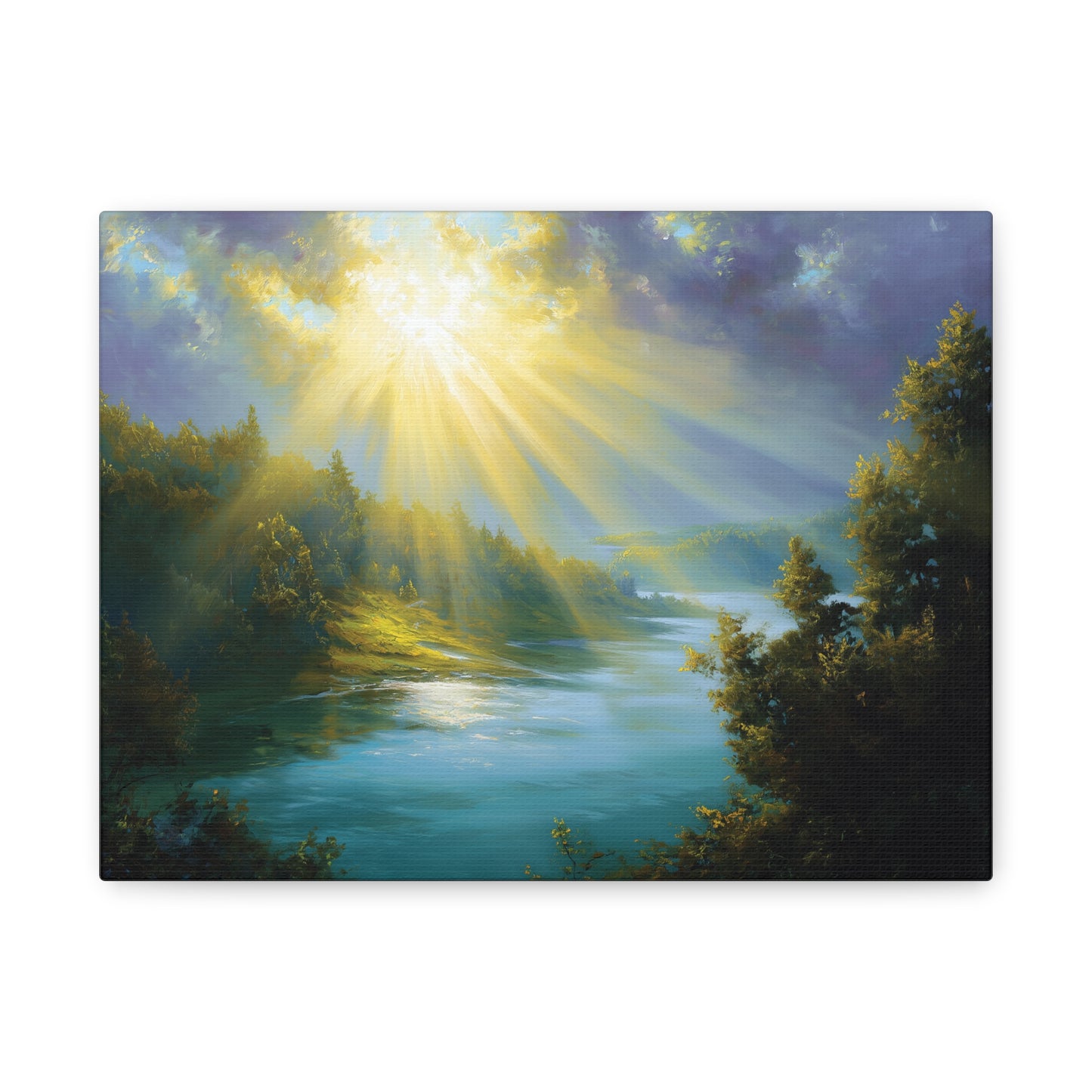 River and Forest Sunshine Art - Canvas