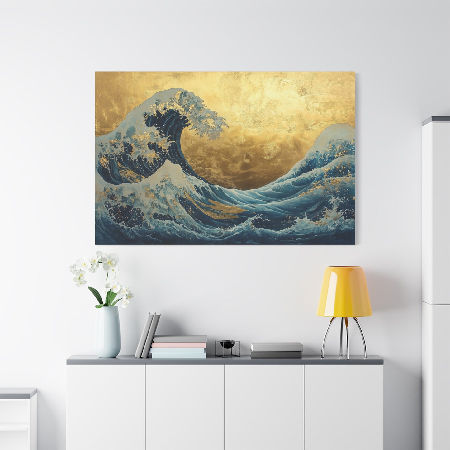 Gold Leaf Ocean Waves - Canvas