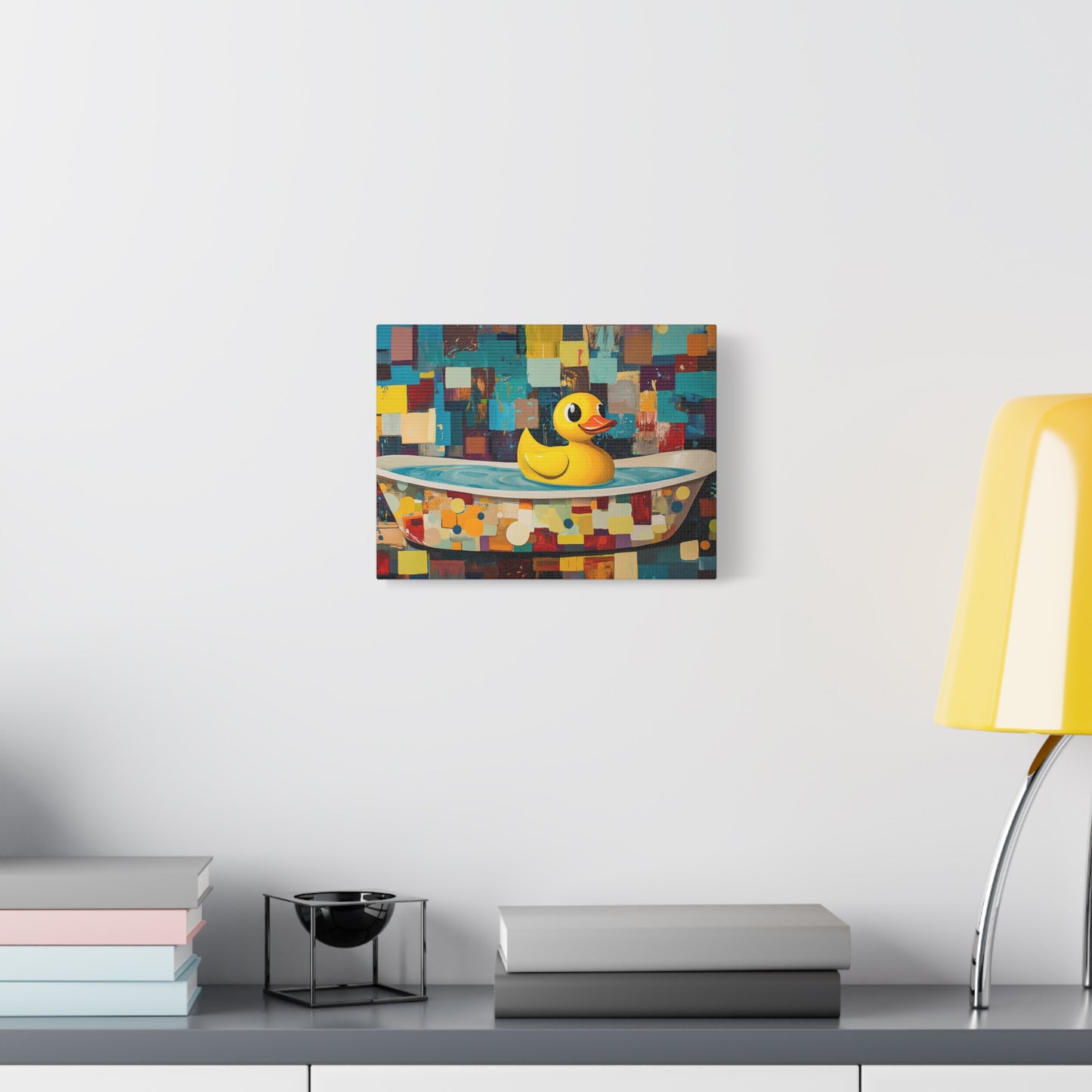 Yellow Rubber Ducky Bathtub Art - Canvas