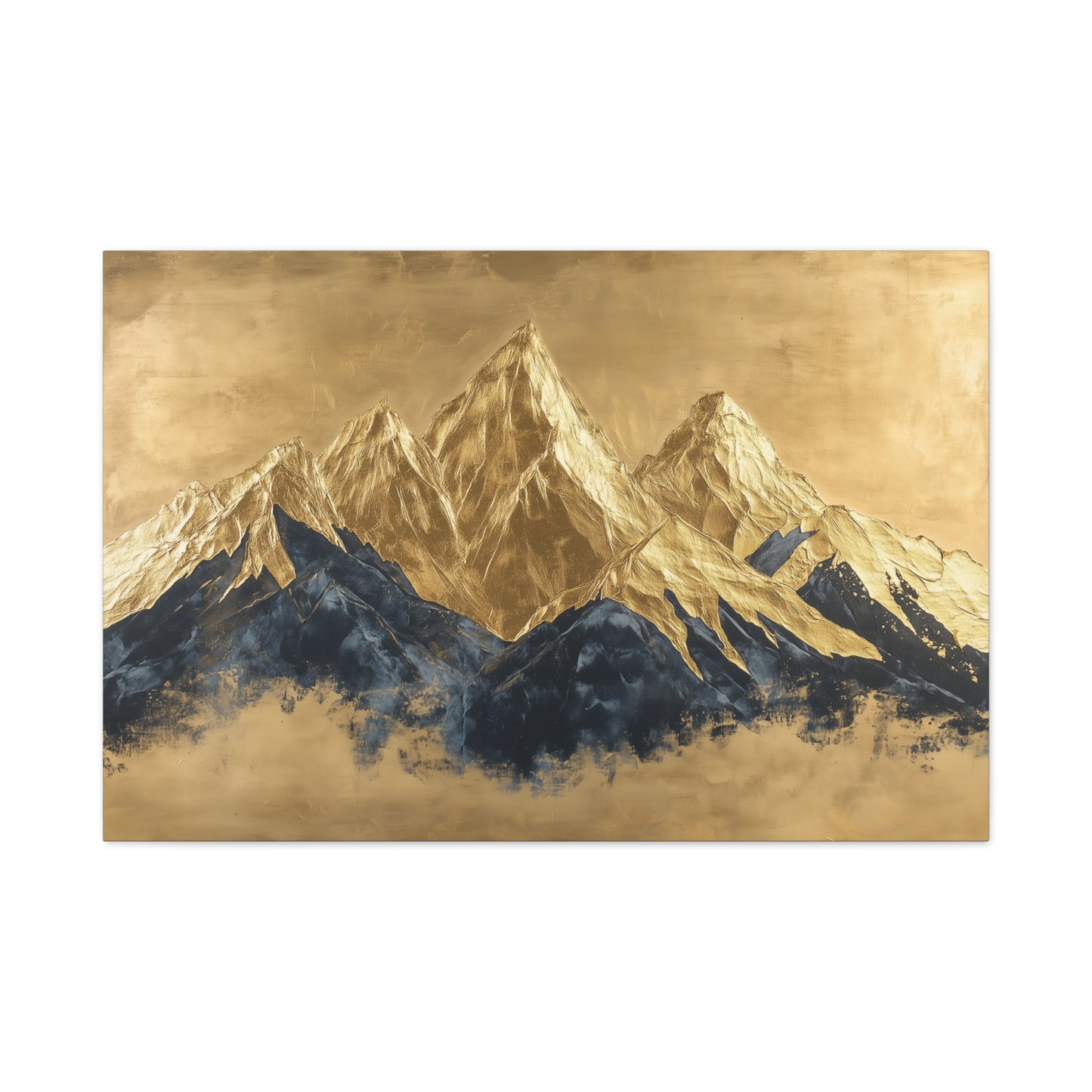 Gold Leaf Mountain Range Art - Canvas