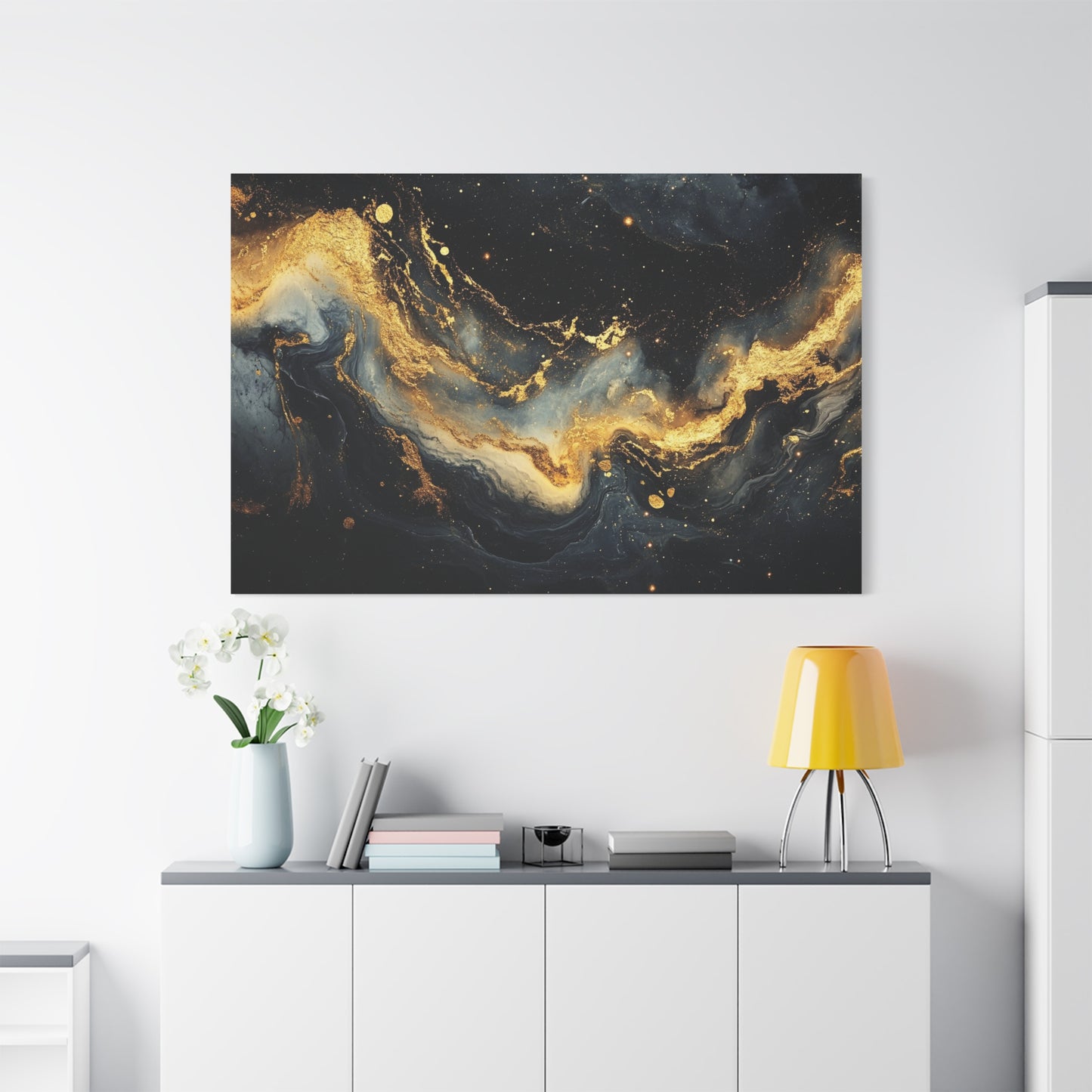Gold Leaf Outer Space View - Canvas