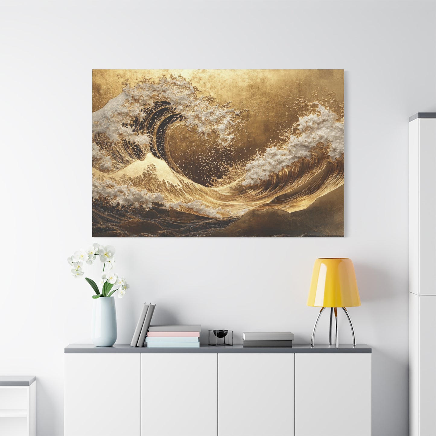 Gold Leaf Gold Waves - Canvas