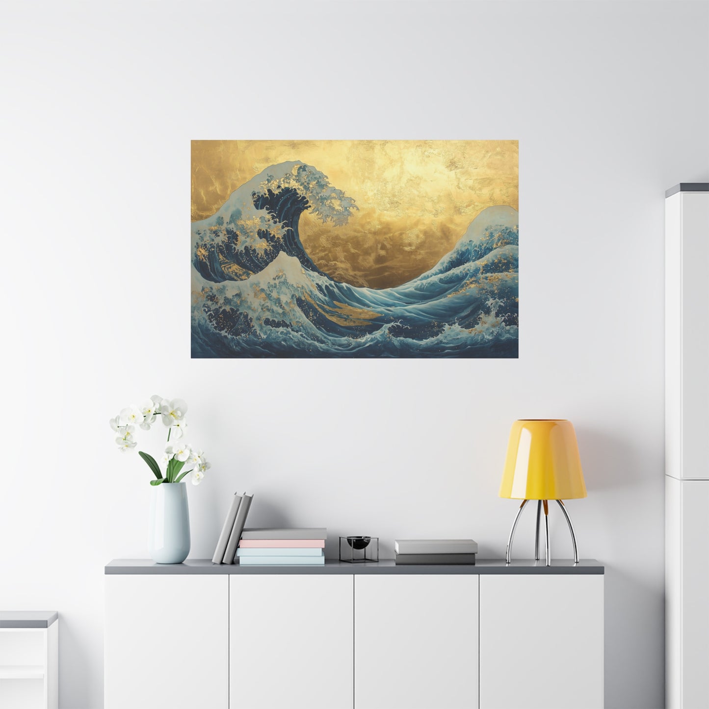 Gold Leaf Ocean Waves - Canvas
