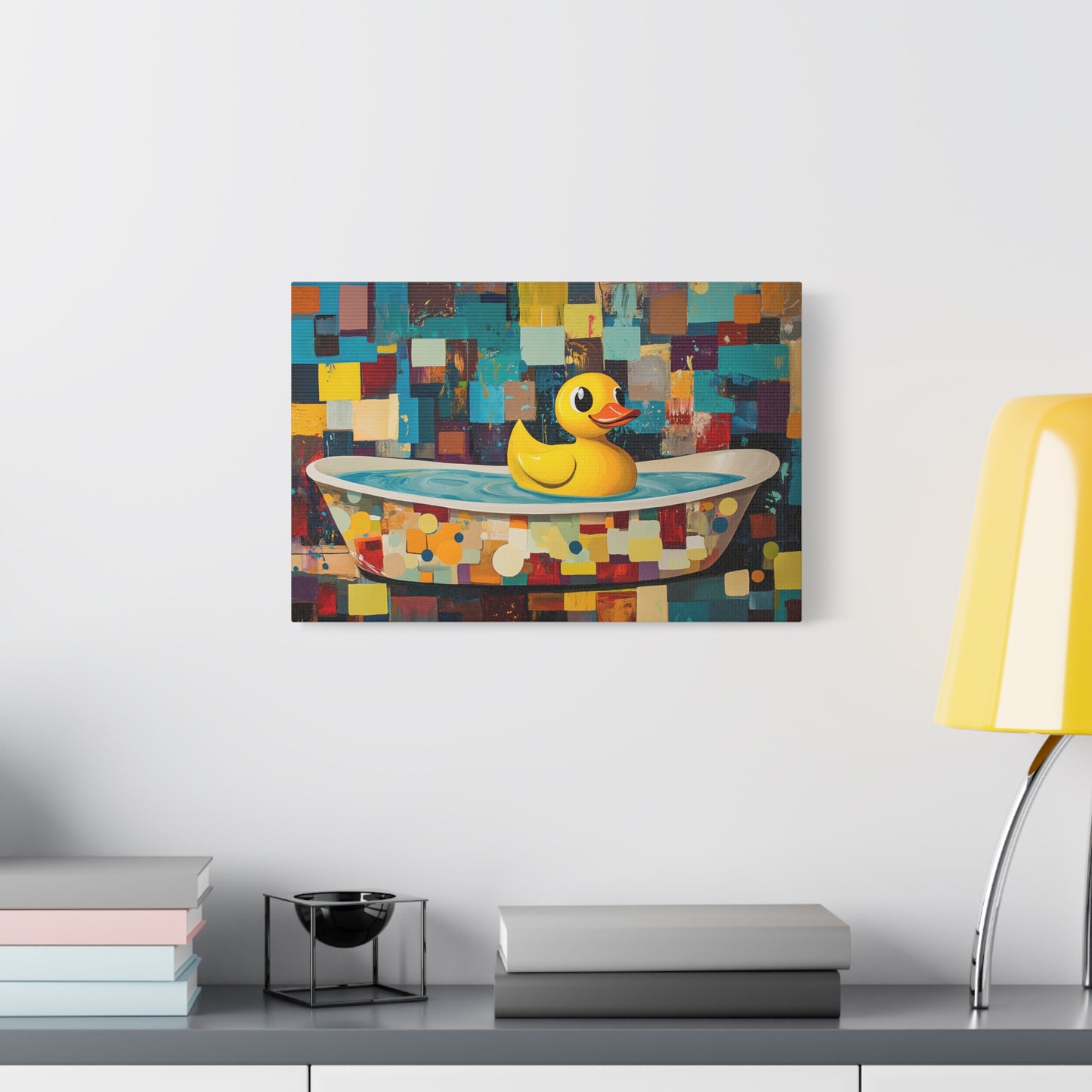 Yellow Rubber Ducky Bathtub Art - Canvas