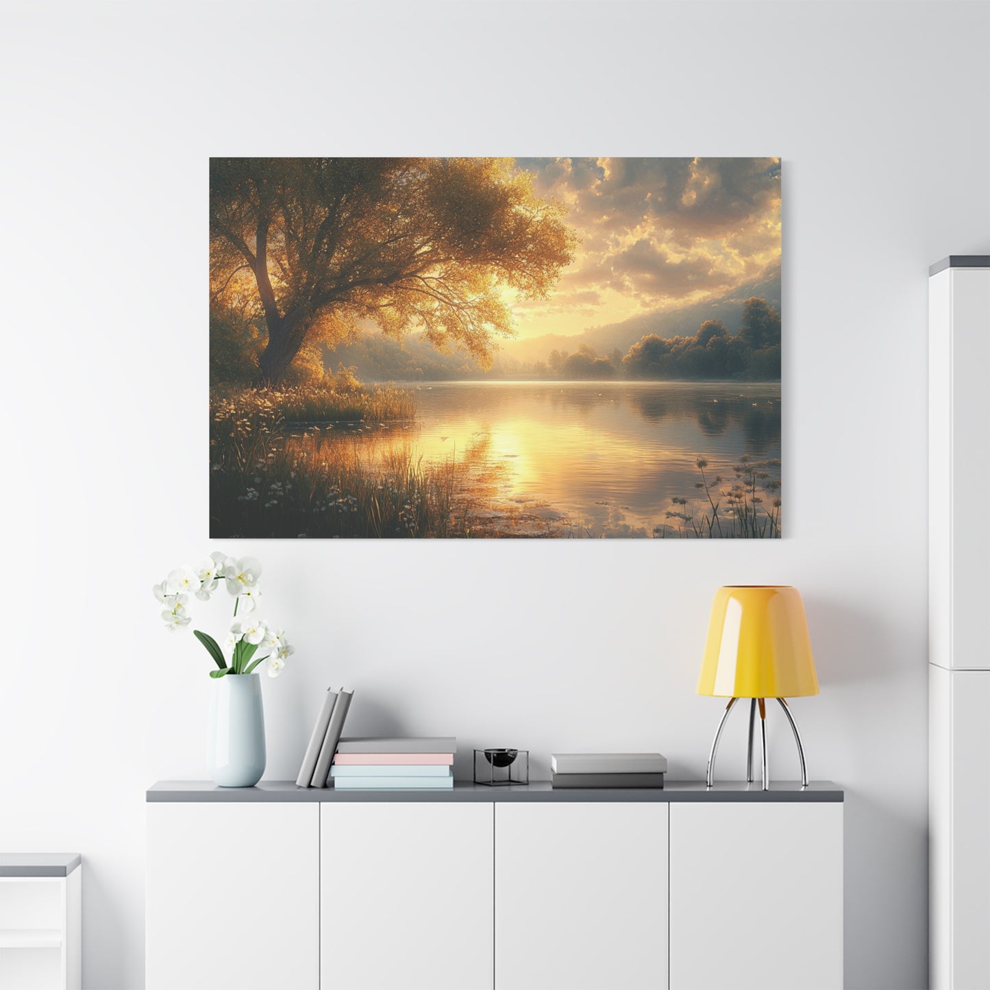 Peaceful Waterside Tranquility - Canvas