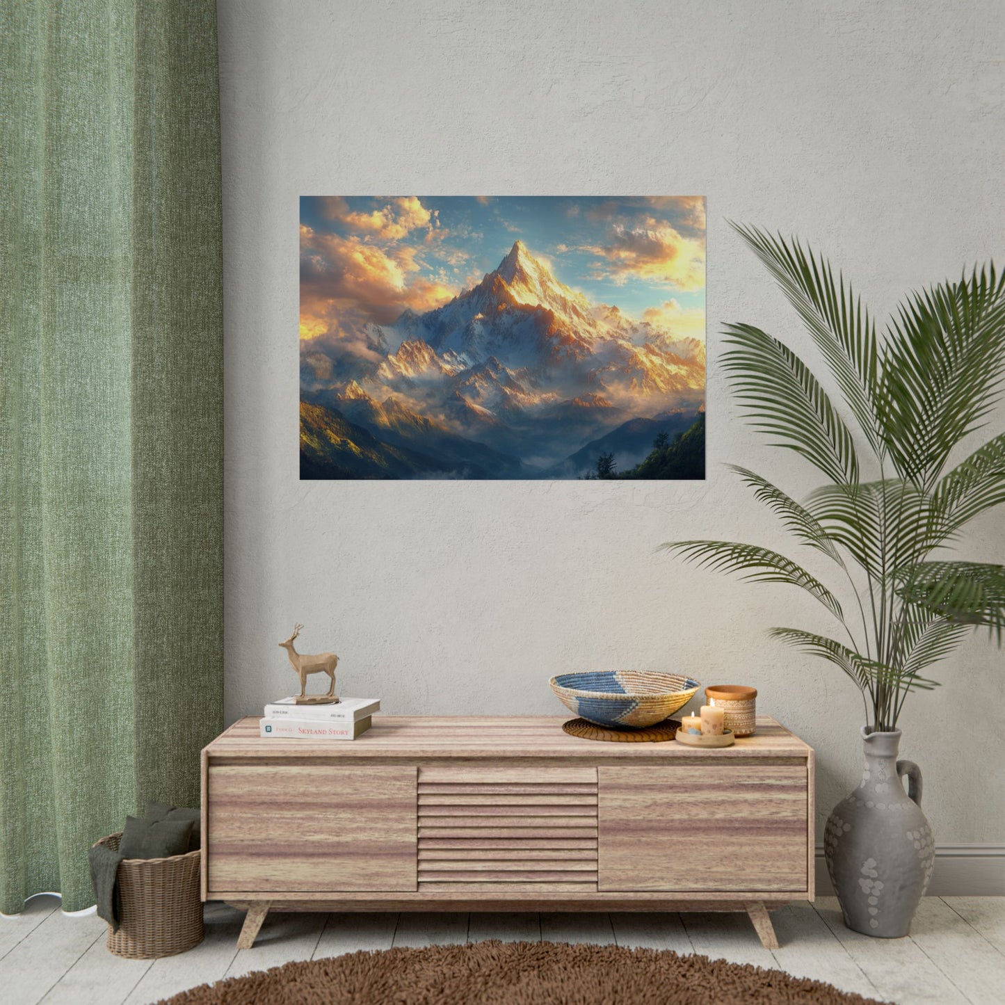 Majestic Glory Beautiful Mountain View - Premium Art Print