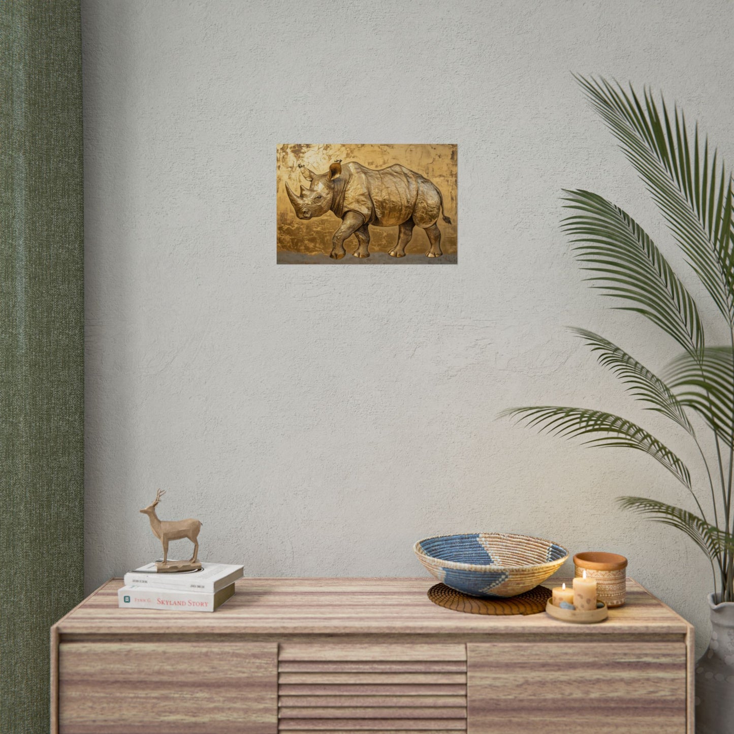 Gold Leaf Rhino - Premium Art Print