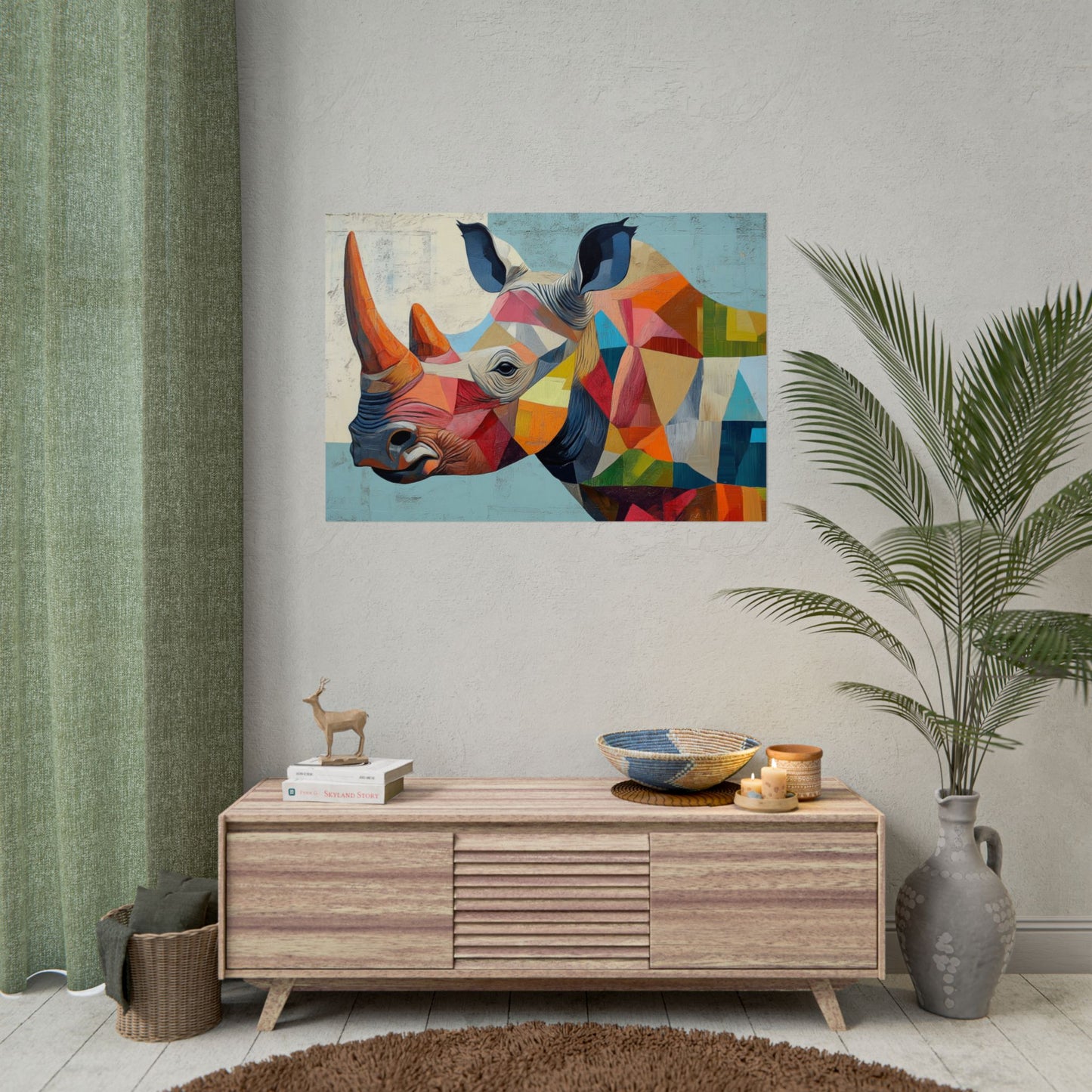 Abstract Rhino - Premium Art Print