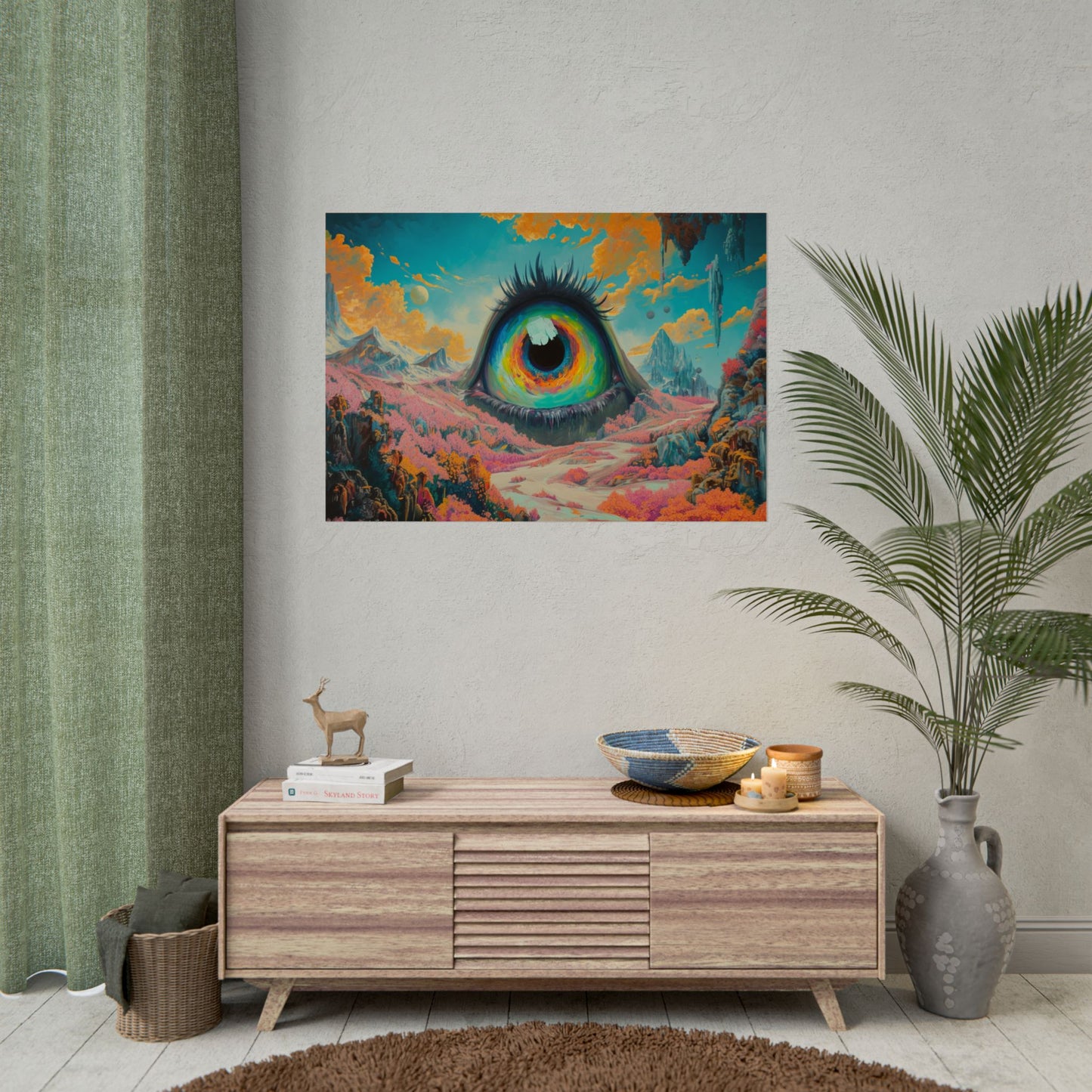 Psychedelic Eye Trippy Landscape Art - Premium Art Print