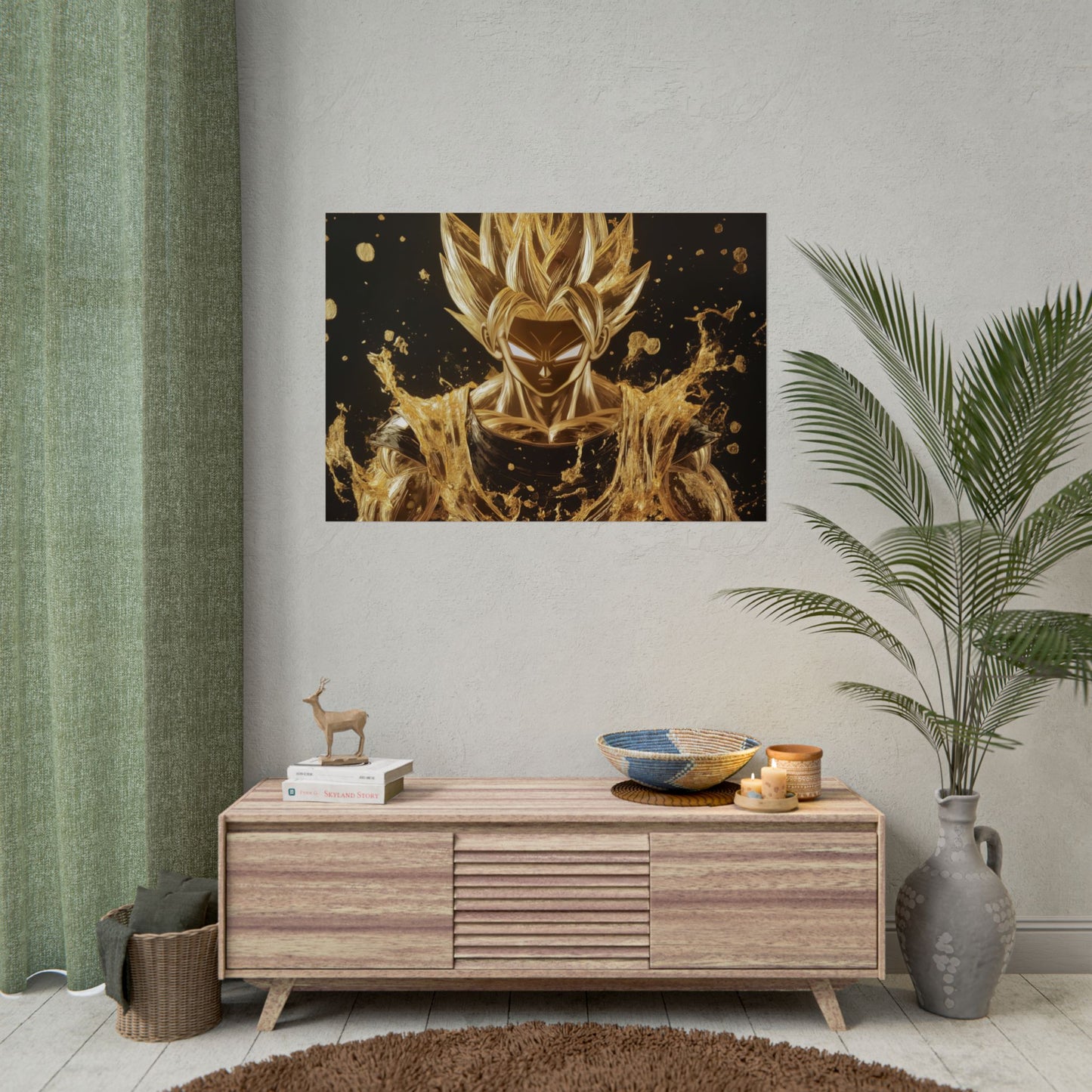 Gold Leaf Super Saiyan Art - Premium Art Print