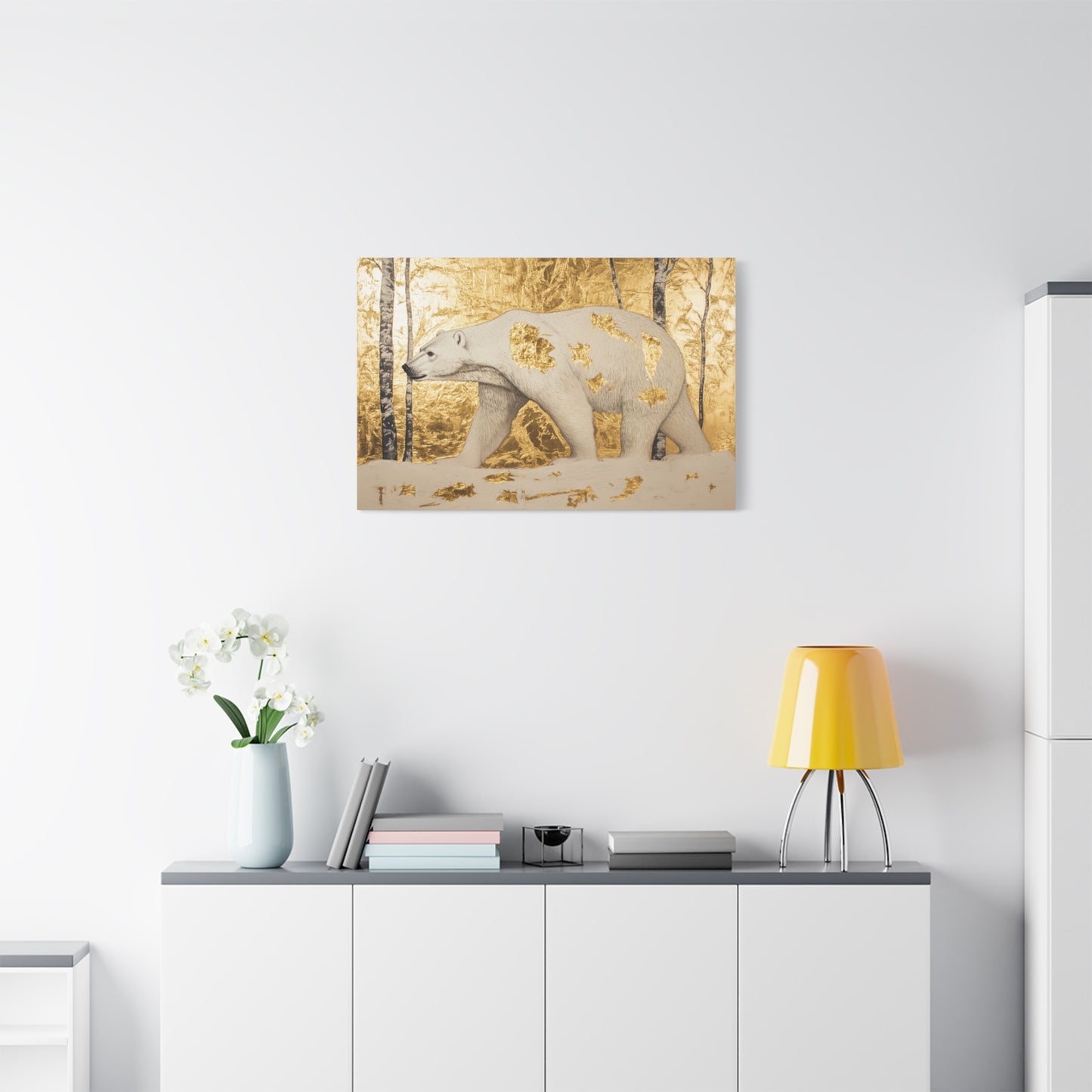 Gold Leaf Polar Bear - Canvas