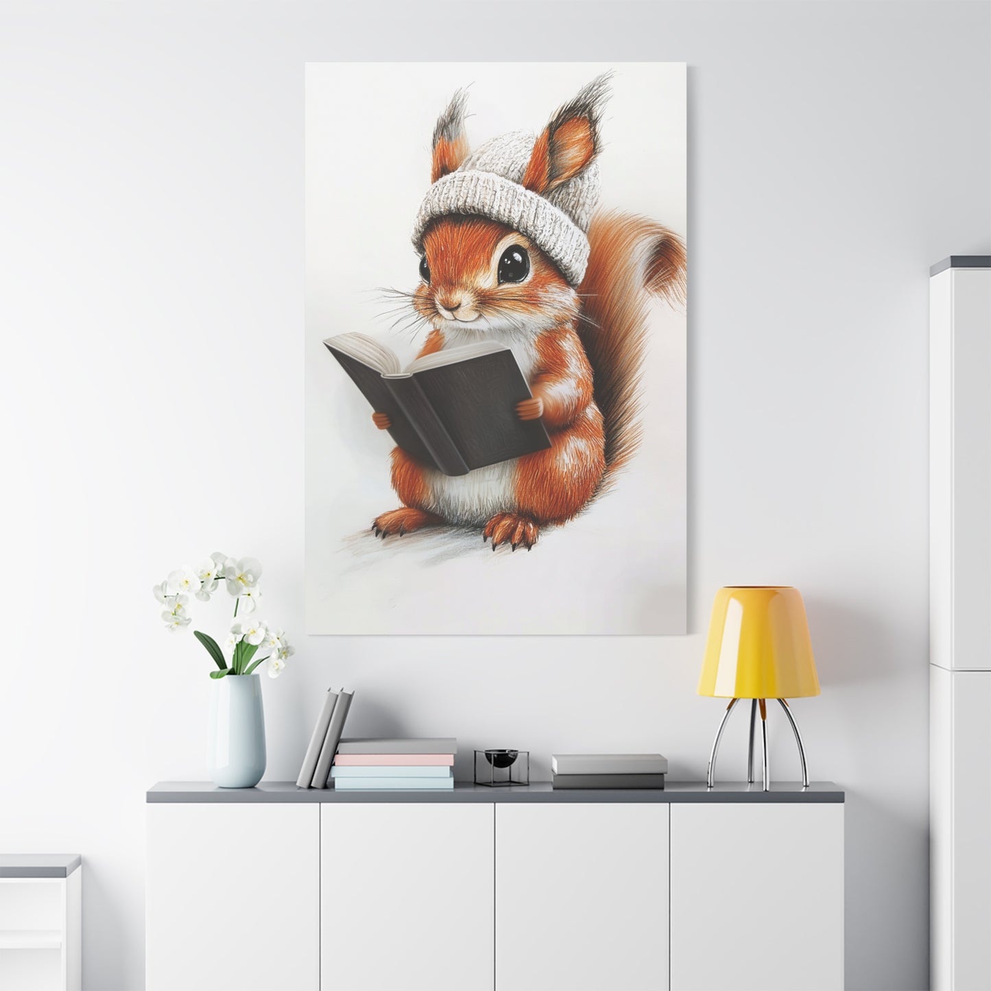 Intelligent Squirrel Reading A Book - Canvas