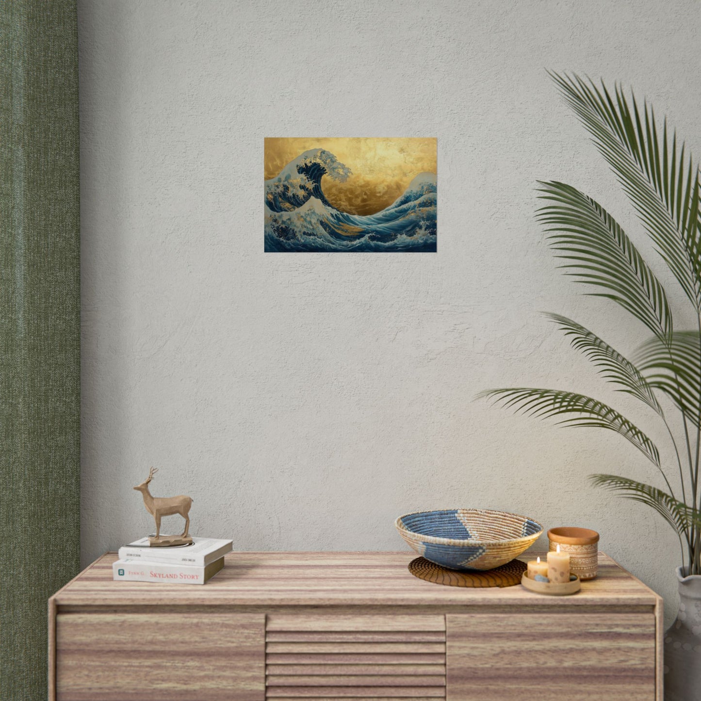 Gold Leaf Ocean Waves - Premium Art Print