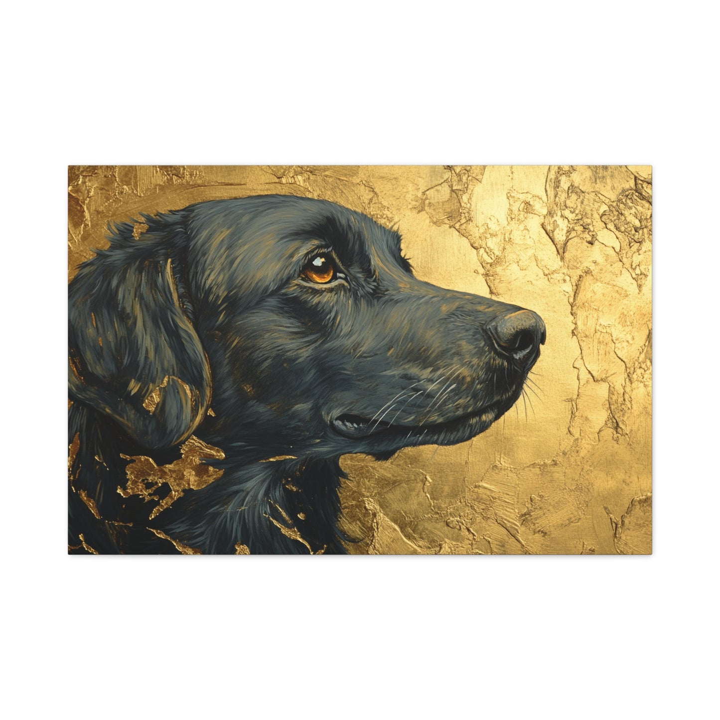 Gold Leaf Black Labrador - Canvas