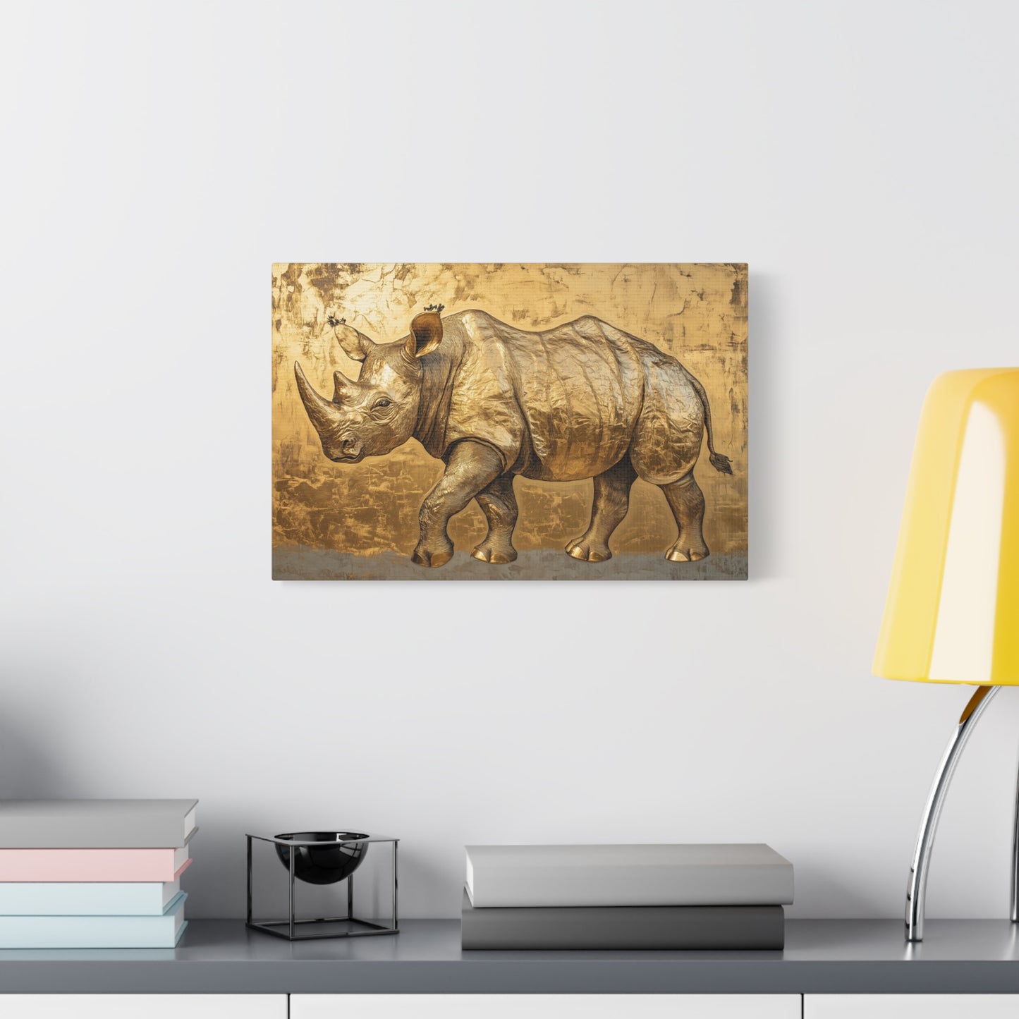 Gold Leaf Rhino - Canvas