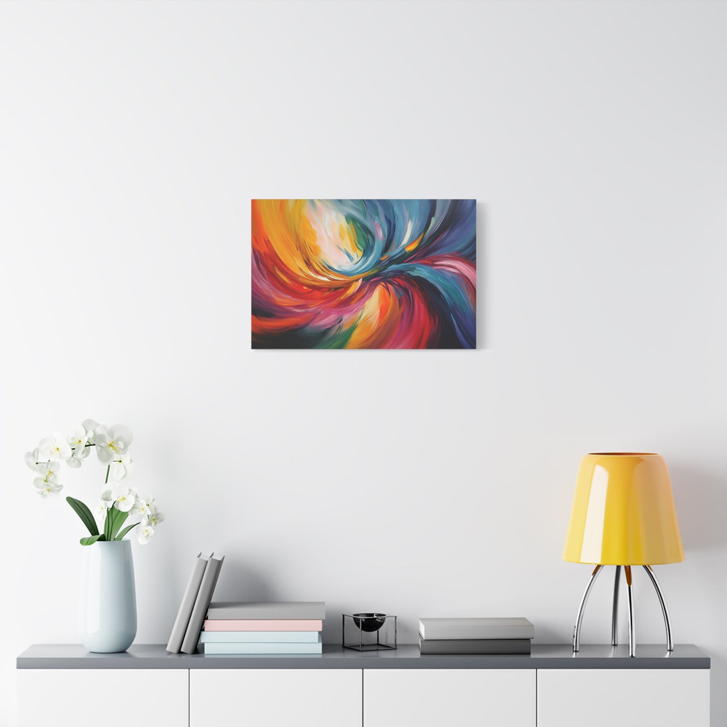 Abstract Colorful Paint Swirls - Canvas