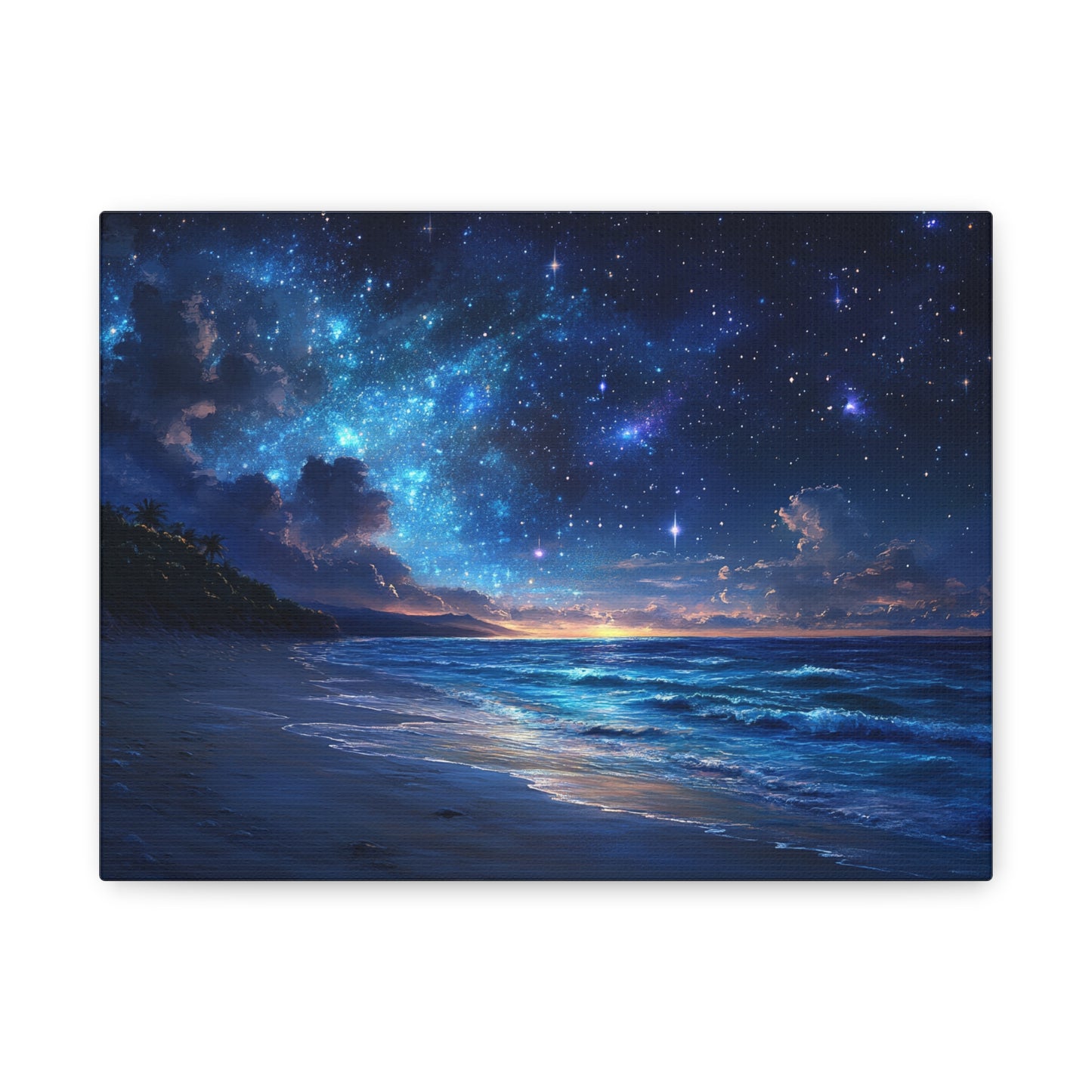 Ethereal Nighttime Oceanic Sky - Canvas