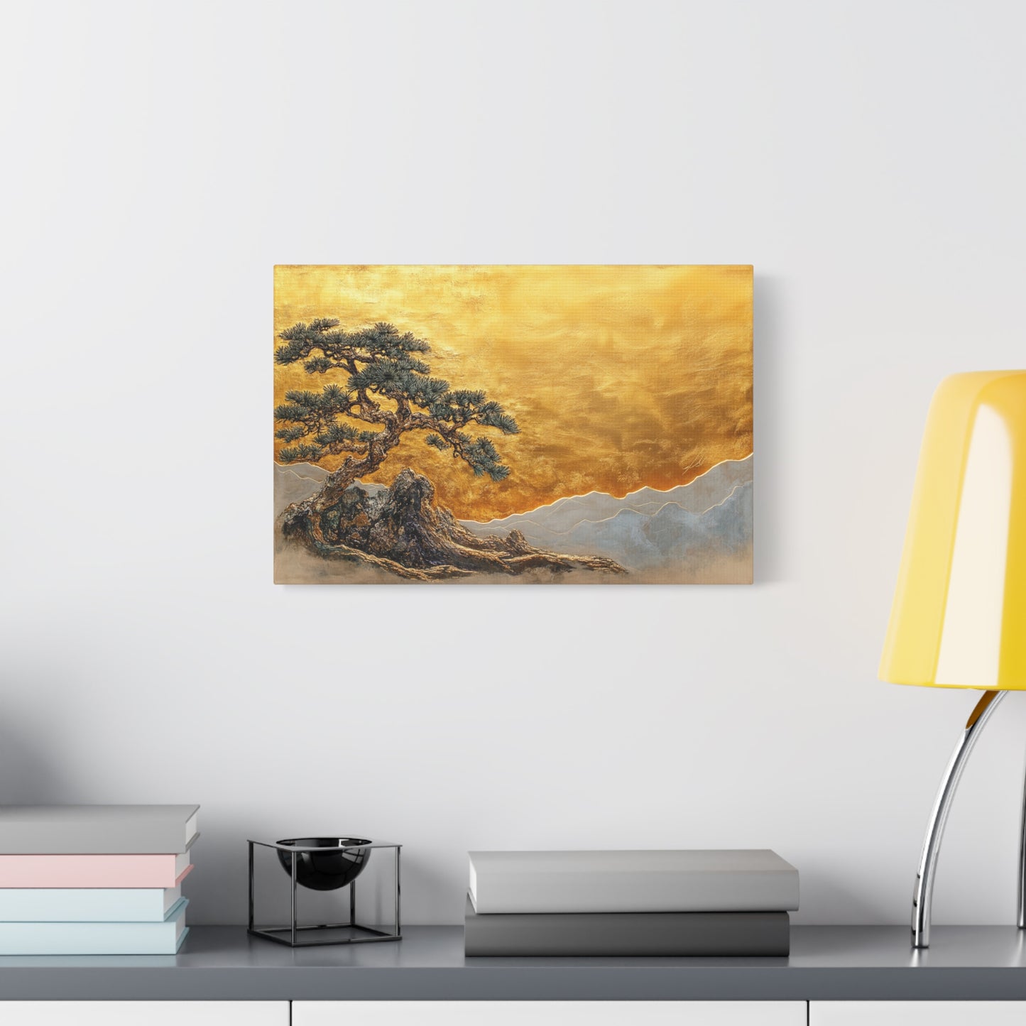 Gold Leaf Elegant Bonsai Tree - Canvas