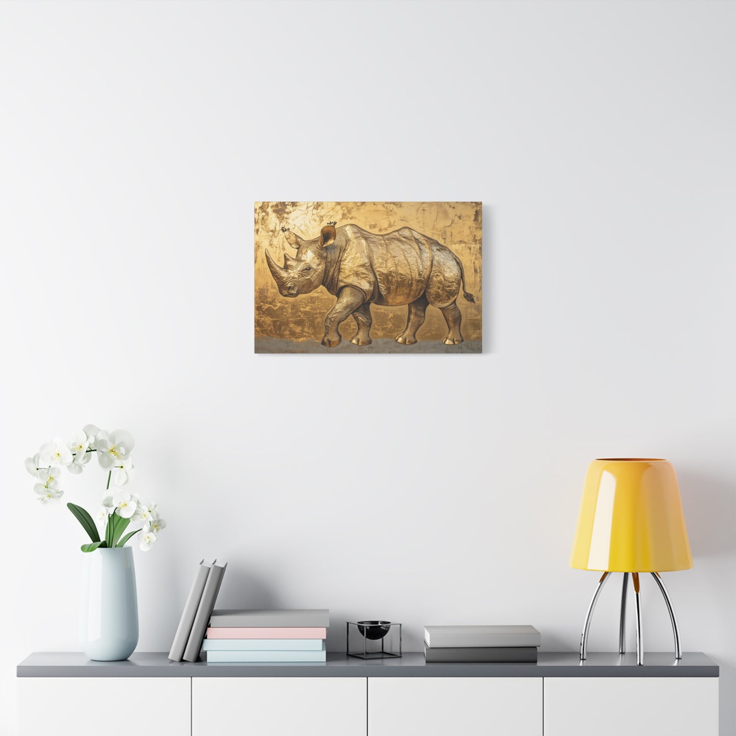 Gold Leaf Rhino - Canvas