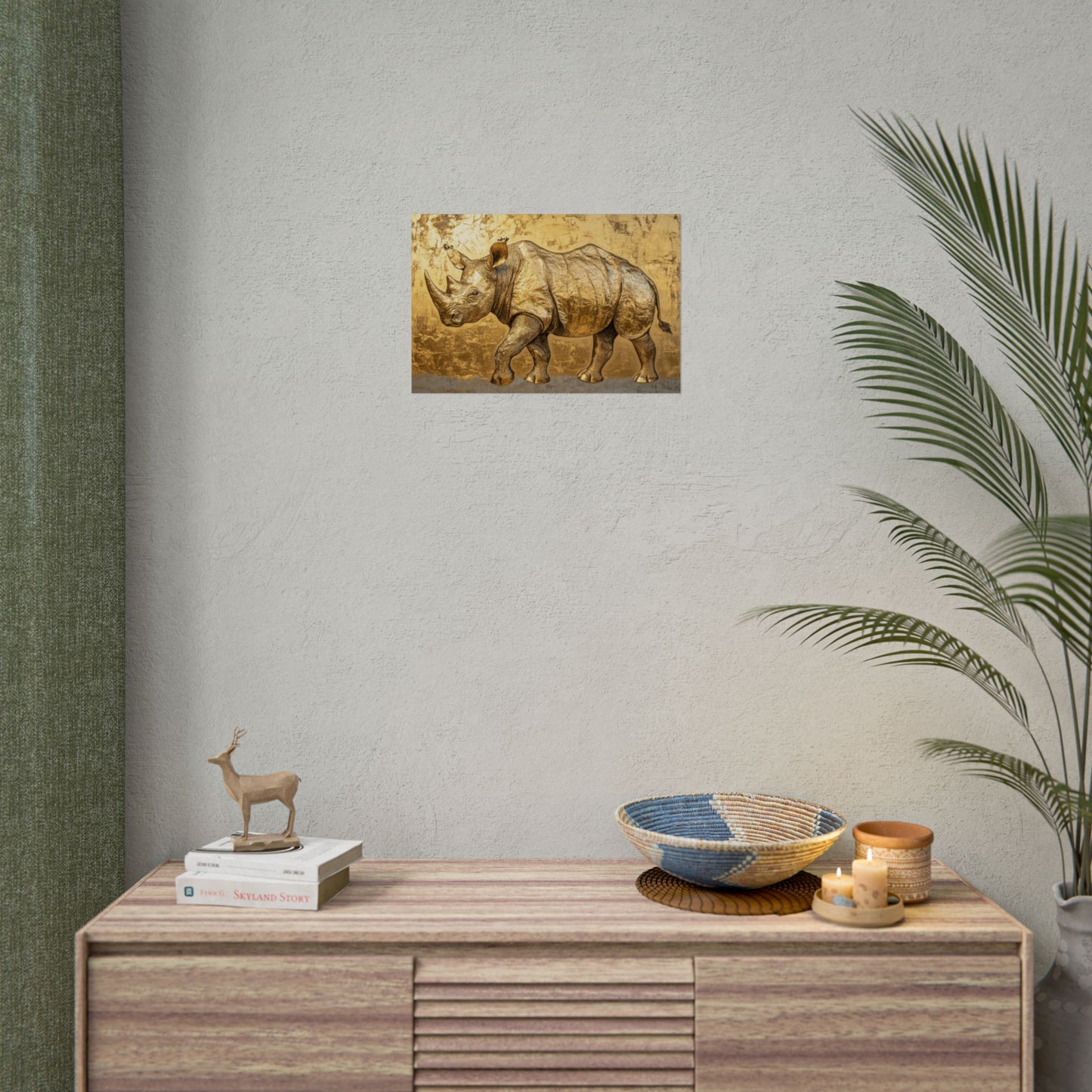 Gold Leaf Rhino - Premium Art Print