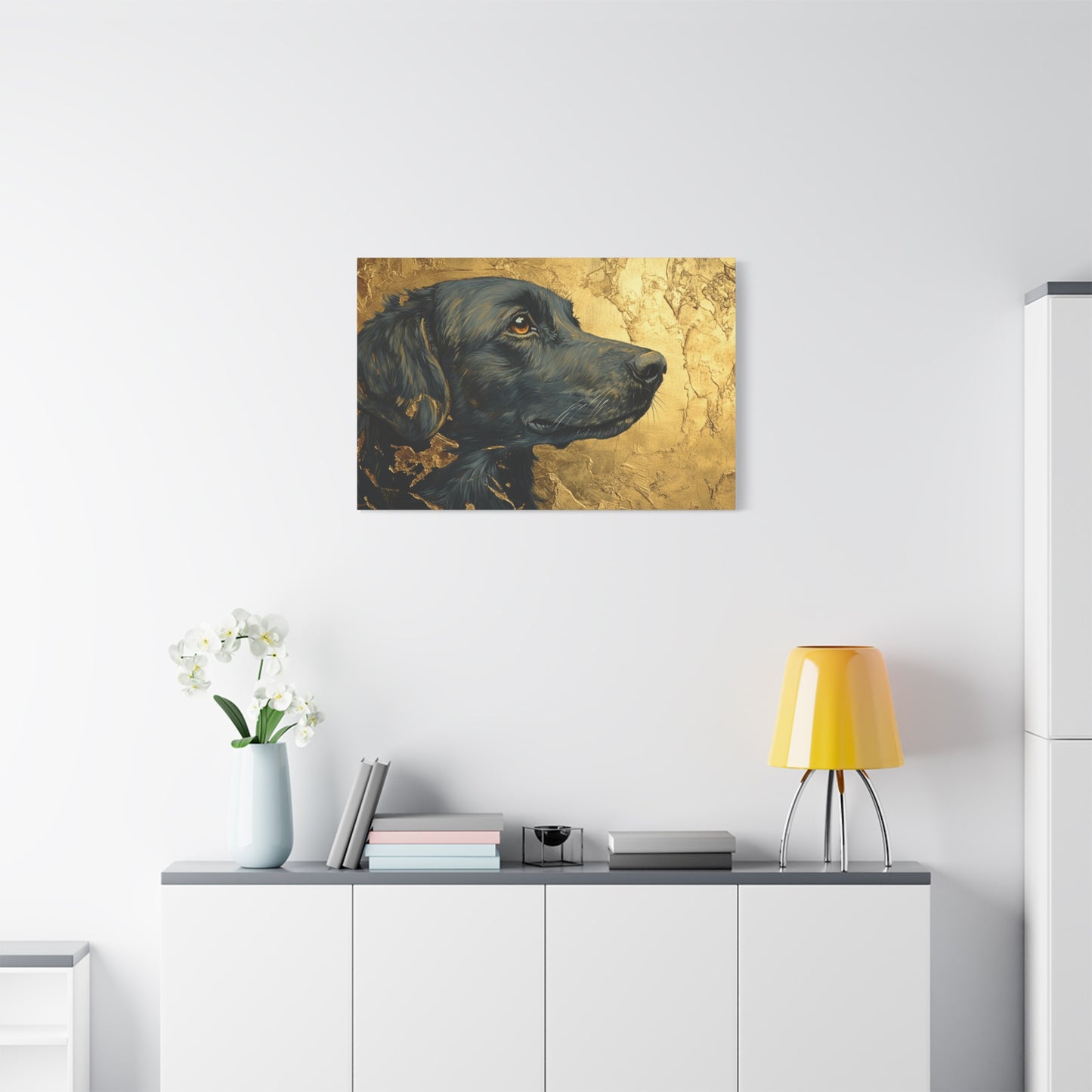 Gold Leaf Black Labrador - Canvas