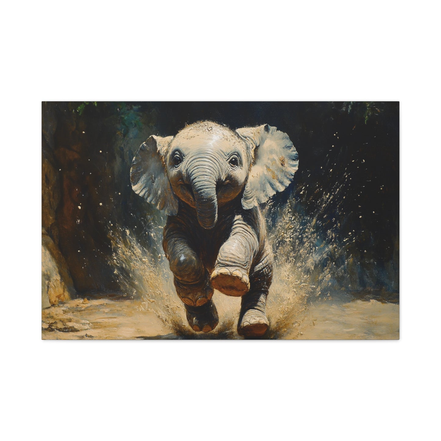 Playful Baby Elephant - Canvas