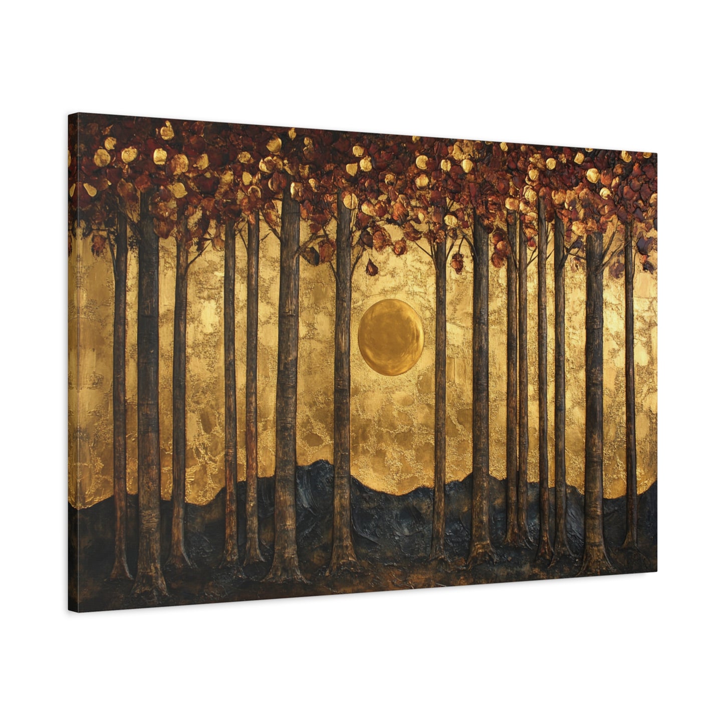 Gold Leaf Forest Sun - Canvas