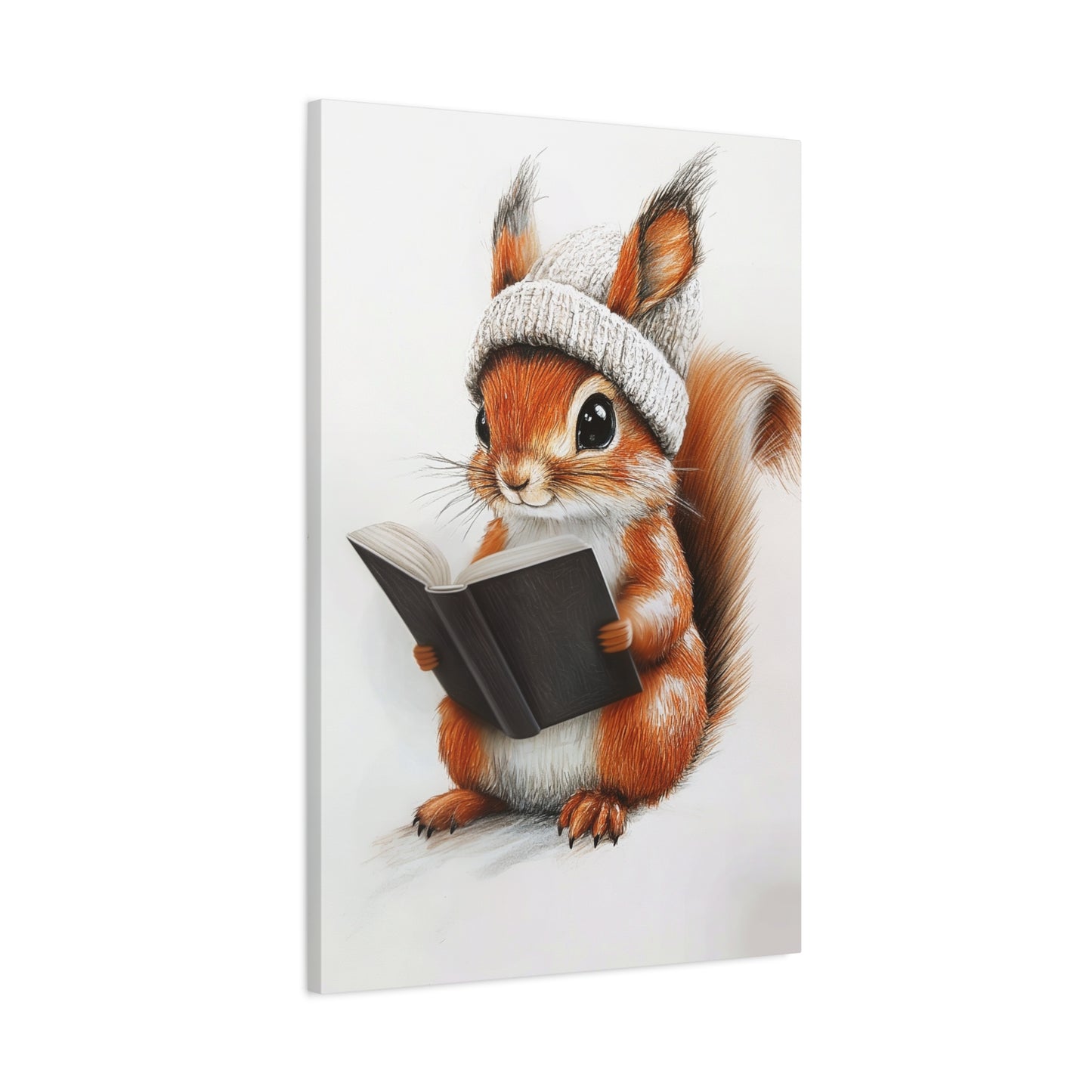 Intelligent Squirrel Reading A Book - Canvas