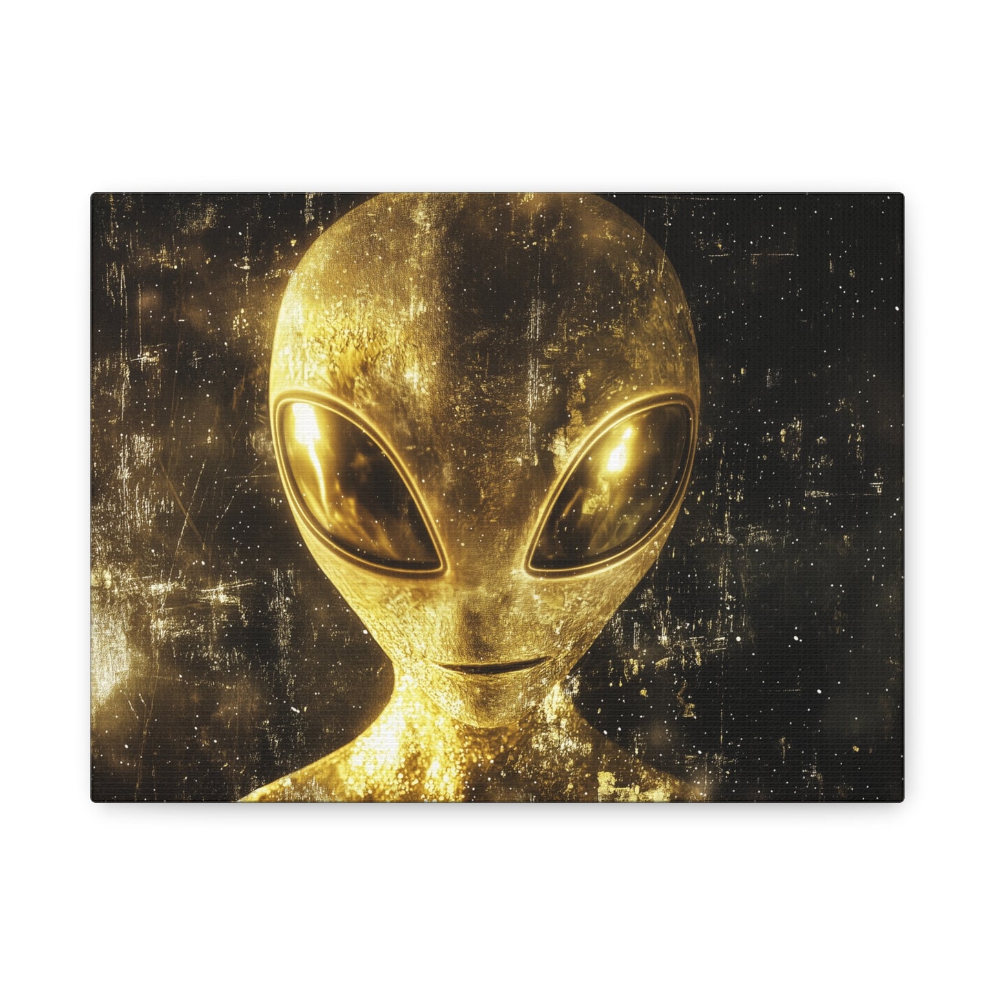 Gold Leaf Extraterrestrial Alien Art - Canvas