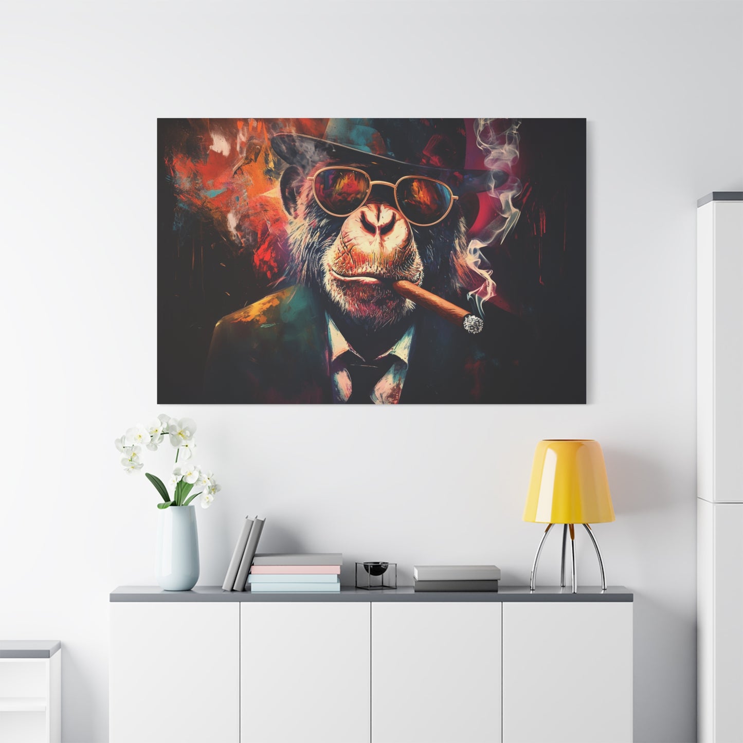 Gangster Chimpanzee Art - Canvas