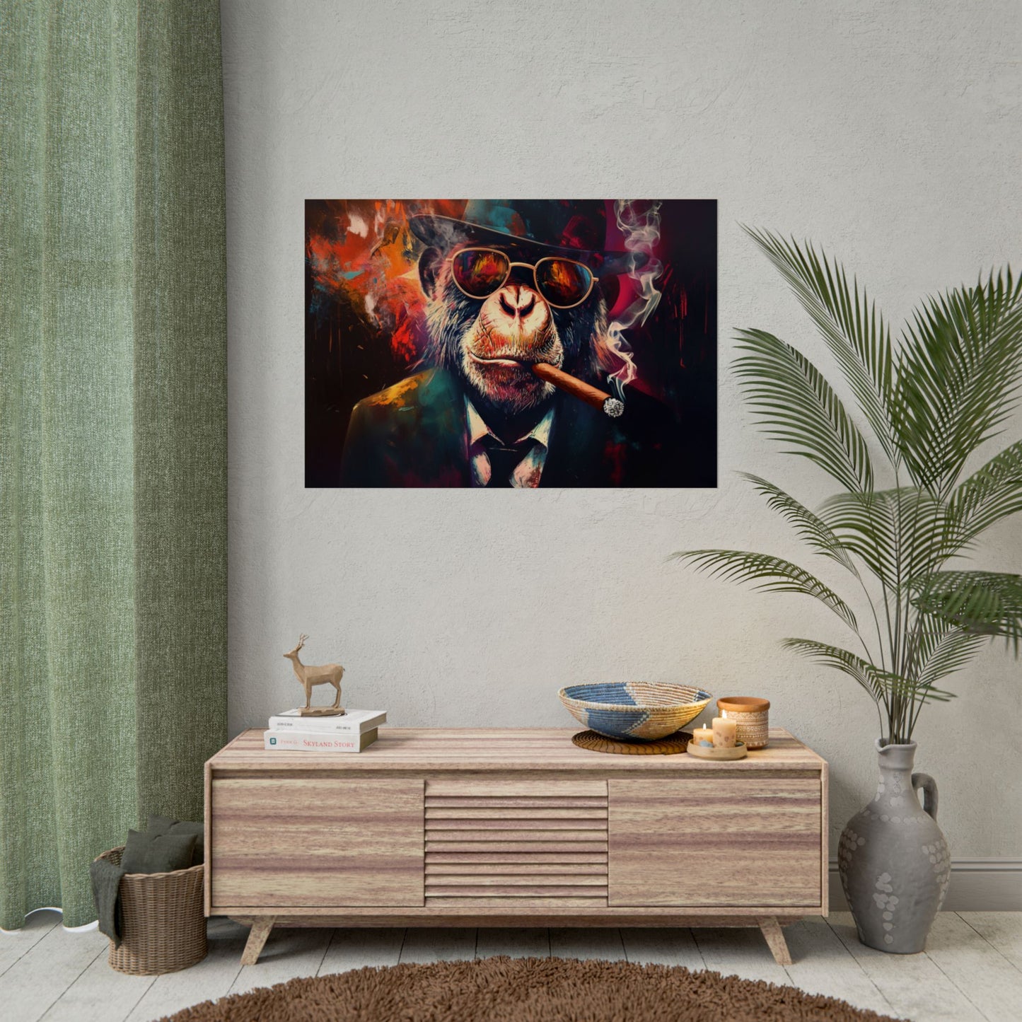 Gangster Chimpanzee Art - Premium Art Print