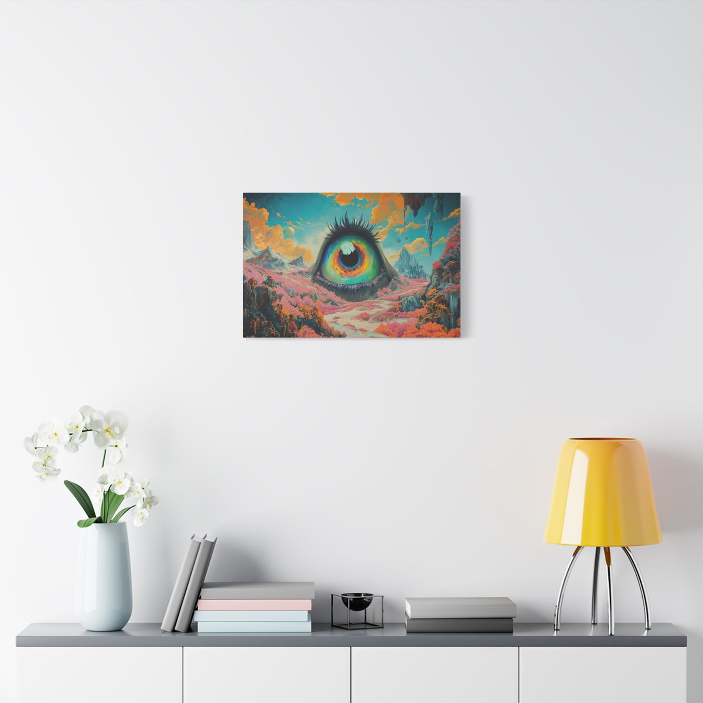Psychedelic Eye Trippy Landscape Art - Canvas